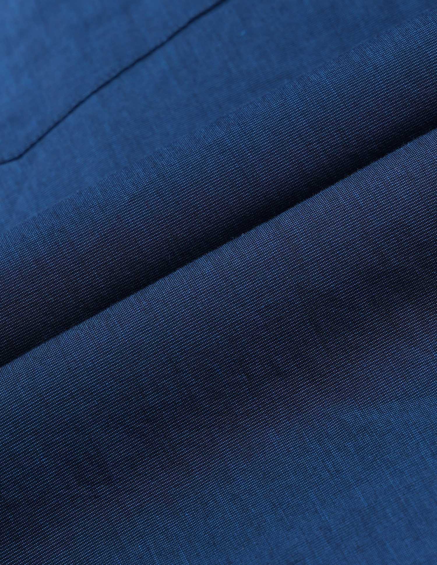 Textured Cotton Shirt Dark Blue - U.S. POLO ASSN. | Large