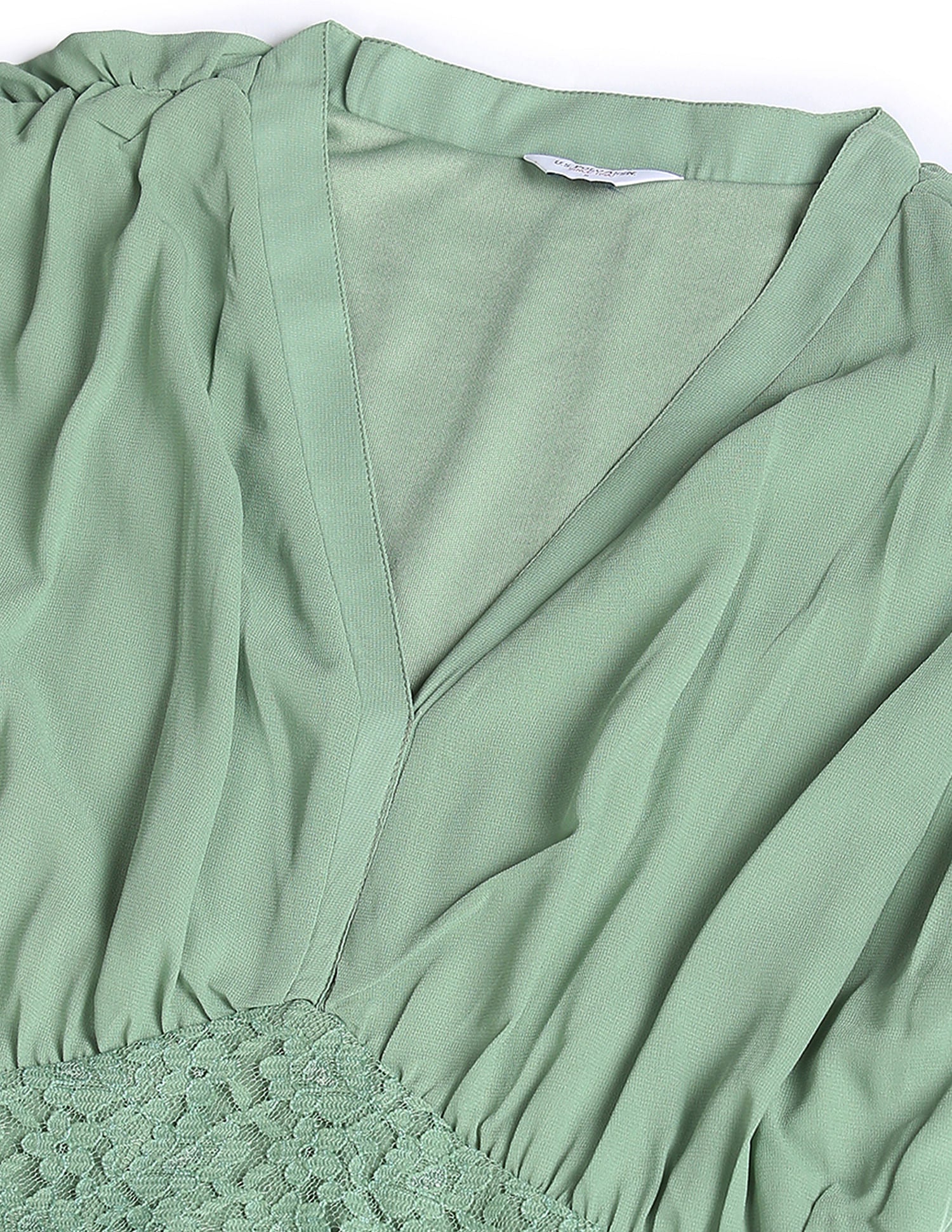 V-Neck Sleeveless Solid Empire Waist Dress Green - U.S. POLO ASSN. | Large