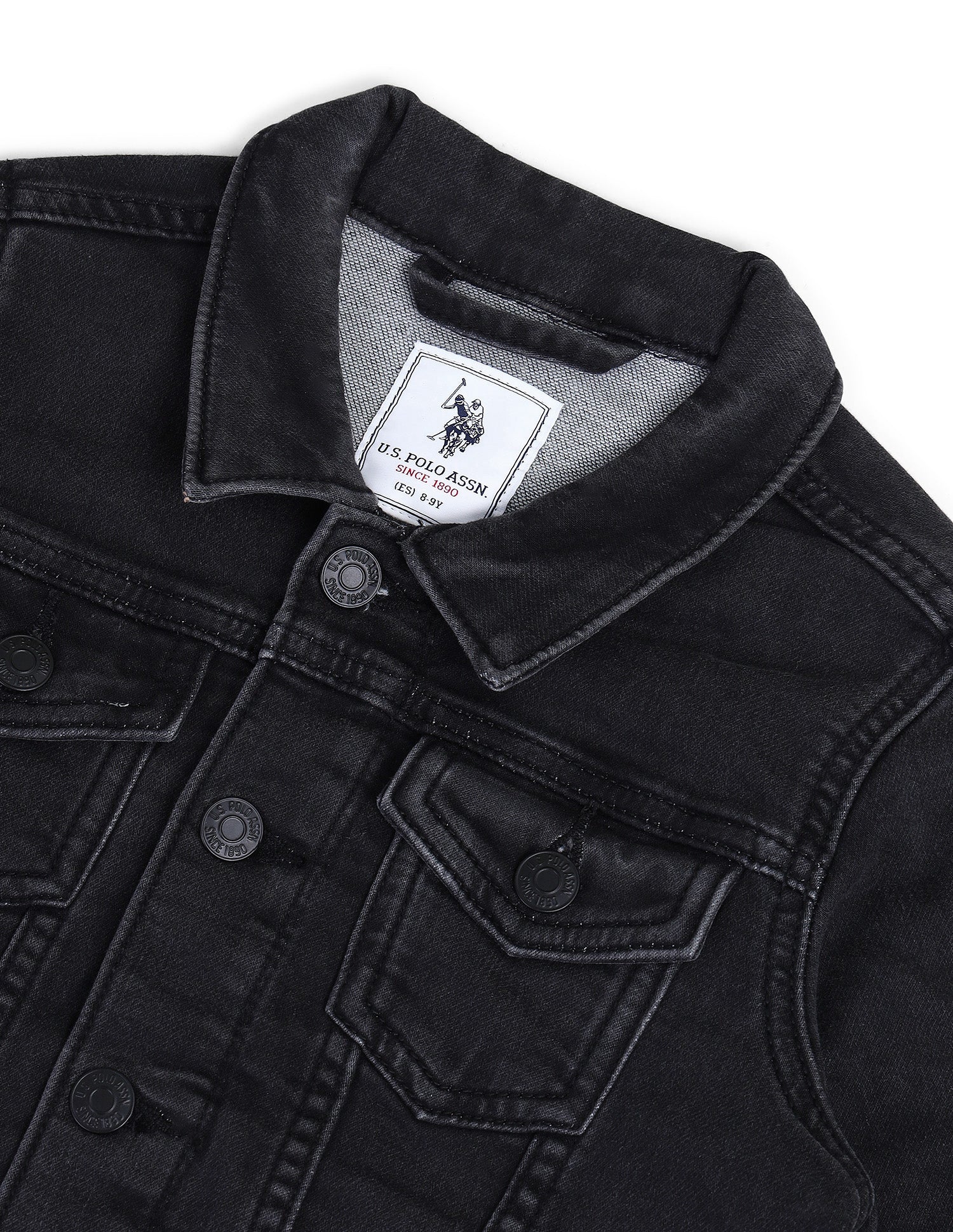 Boys Solid Spread Collar Jacket Black - U.S. POLO ASSN. | Large