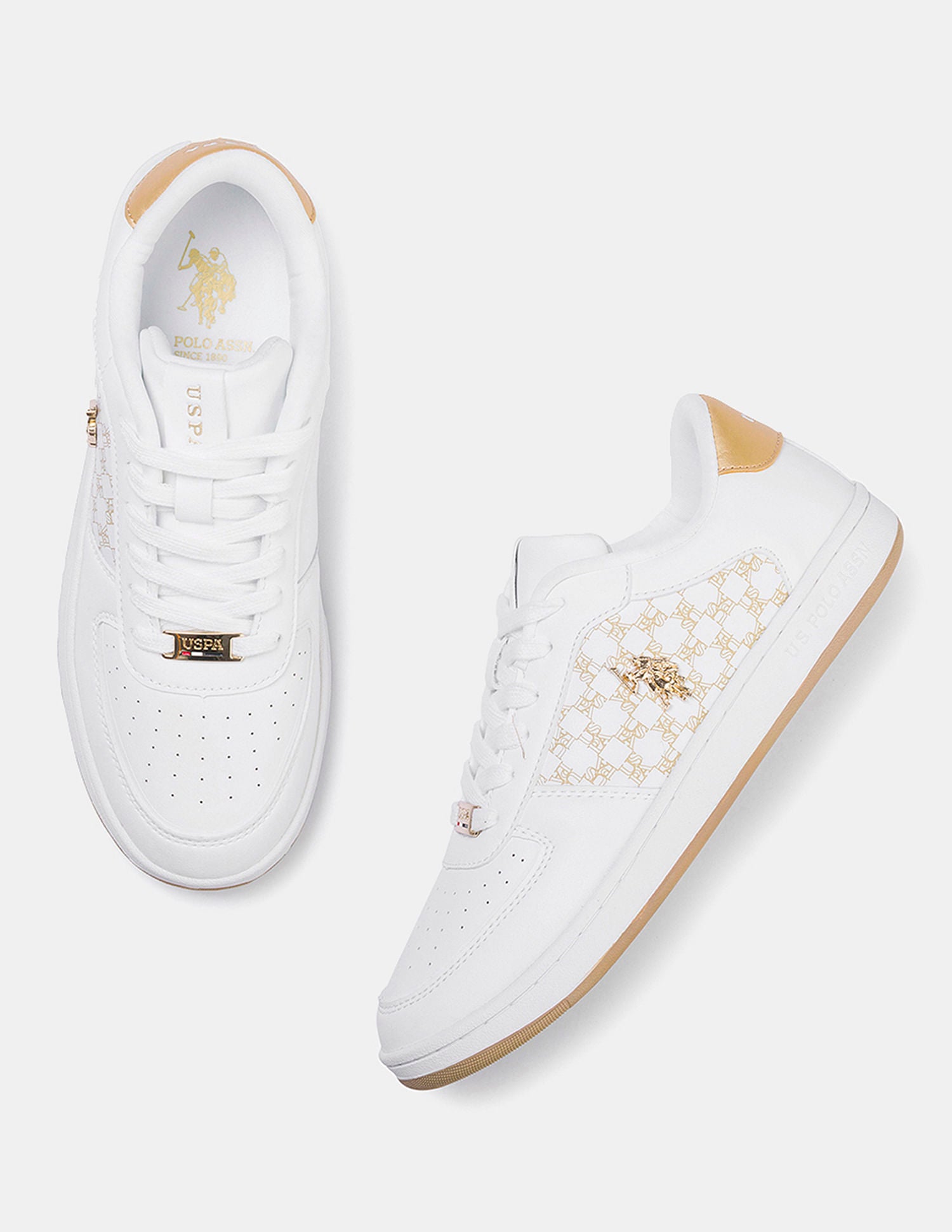 Women Brand Printed Ryna 2.0 Sneakers Off White - U.S. POLO ASSN. | Large