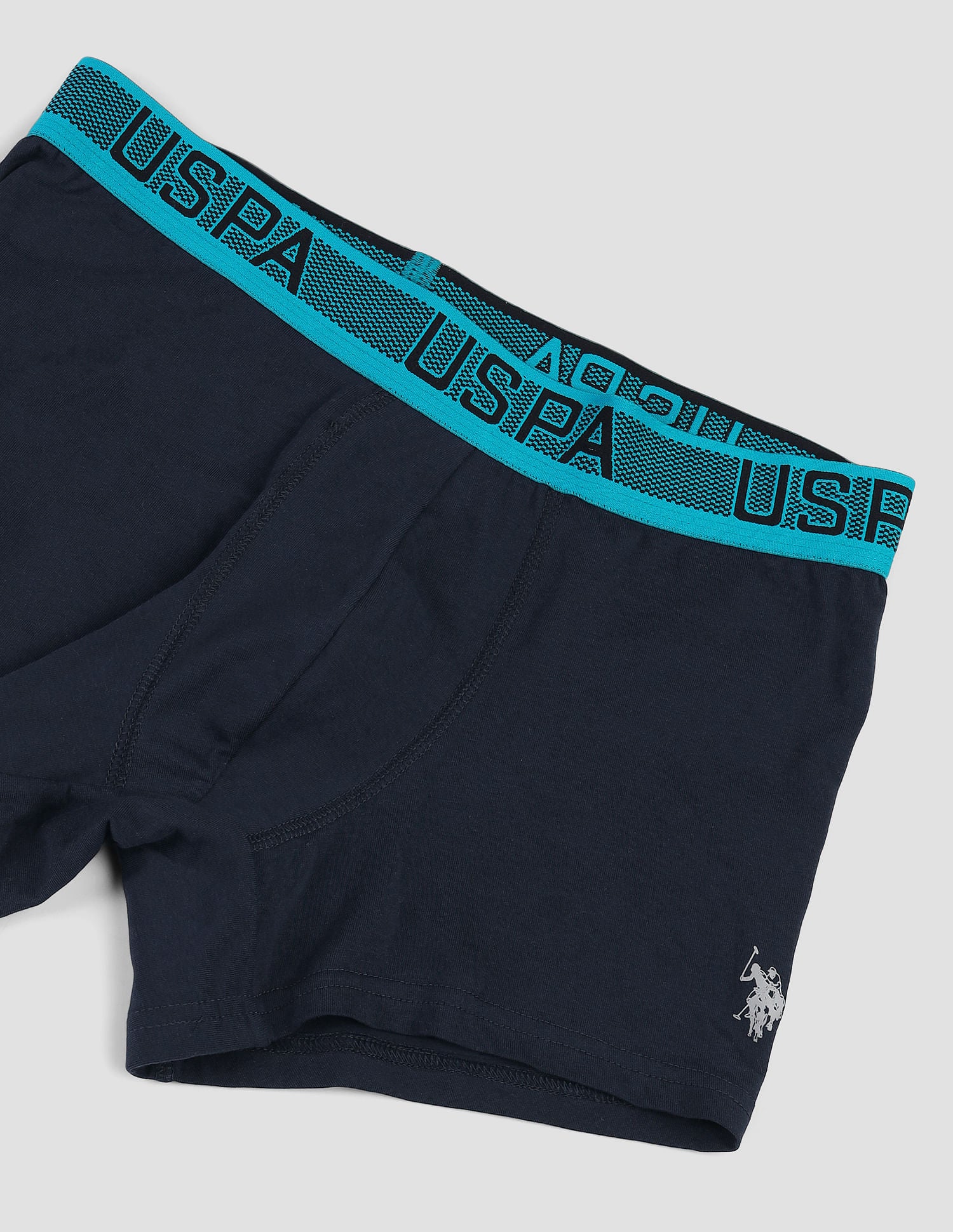 Contrast Waist Cotton Stretch OET04 Trunks - Pack Of 1 Navy - U.S. Polo Assn. India | Large