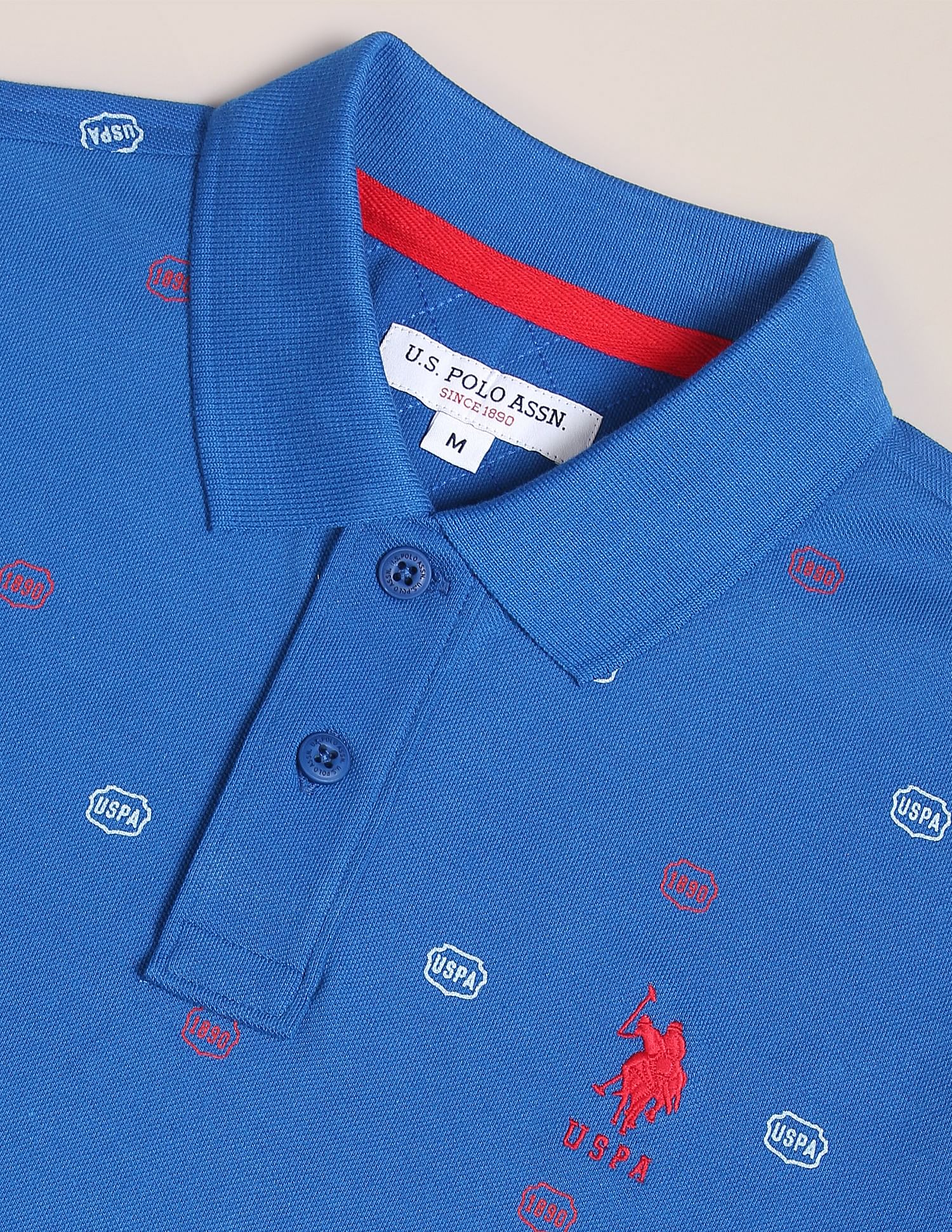 Cotton Slim Fit Polo Shirt Blue - U.S. Polo Assn. India | Large
