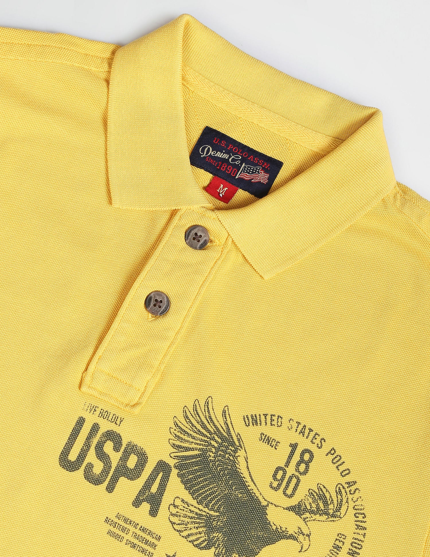 Logo Cotton Polo Shirt Mustard - U.S. POLO ASSN. | Large