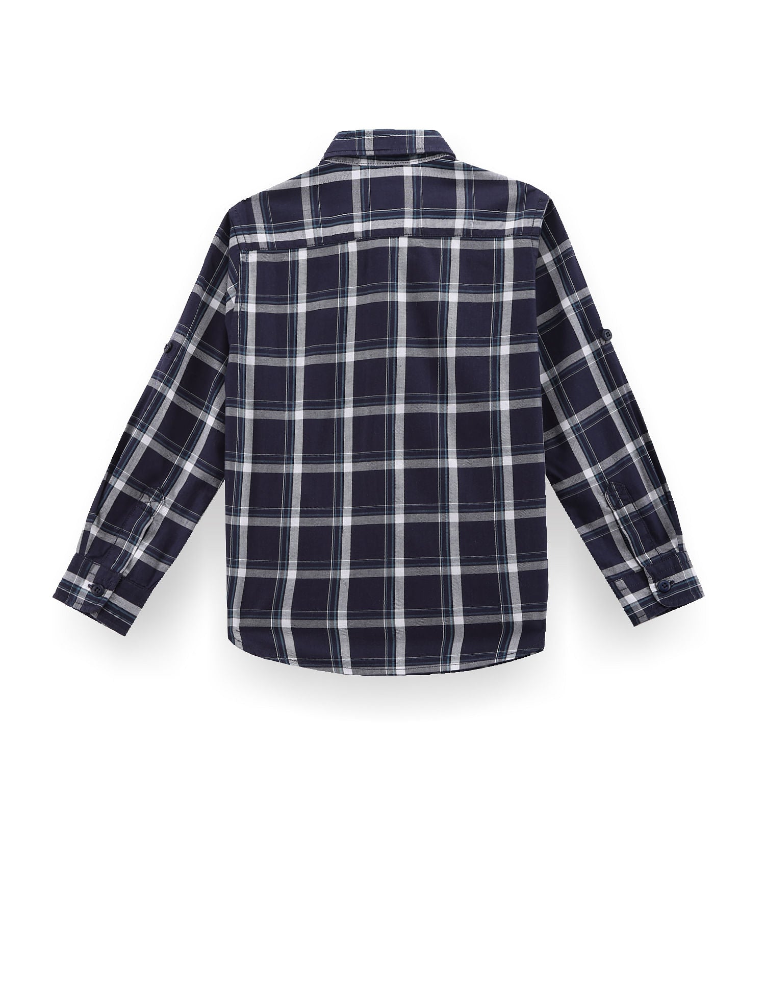 Boys Tartan Check Twill Shirt Navy - U.S. POLO ASSN. | Large