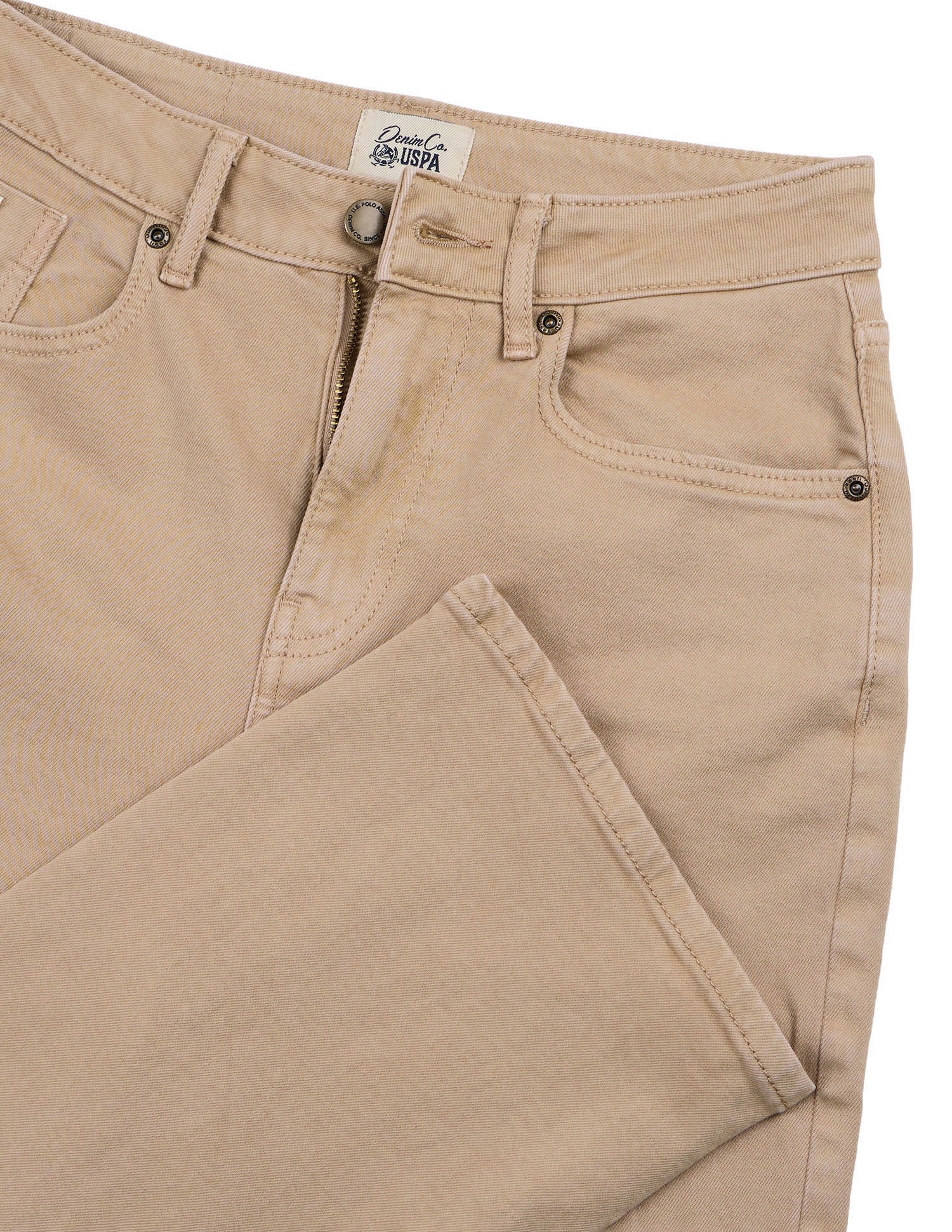 High Rise Straight Fit Jeans Beige - U.S. Polo Assn. India | Large