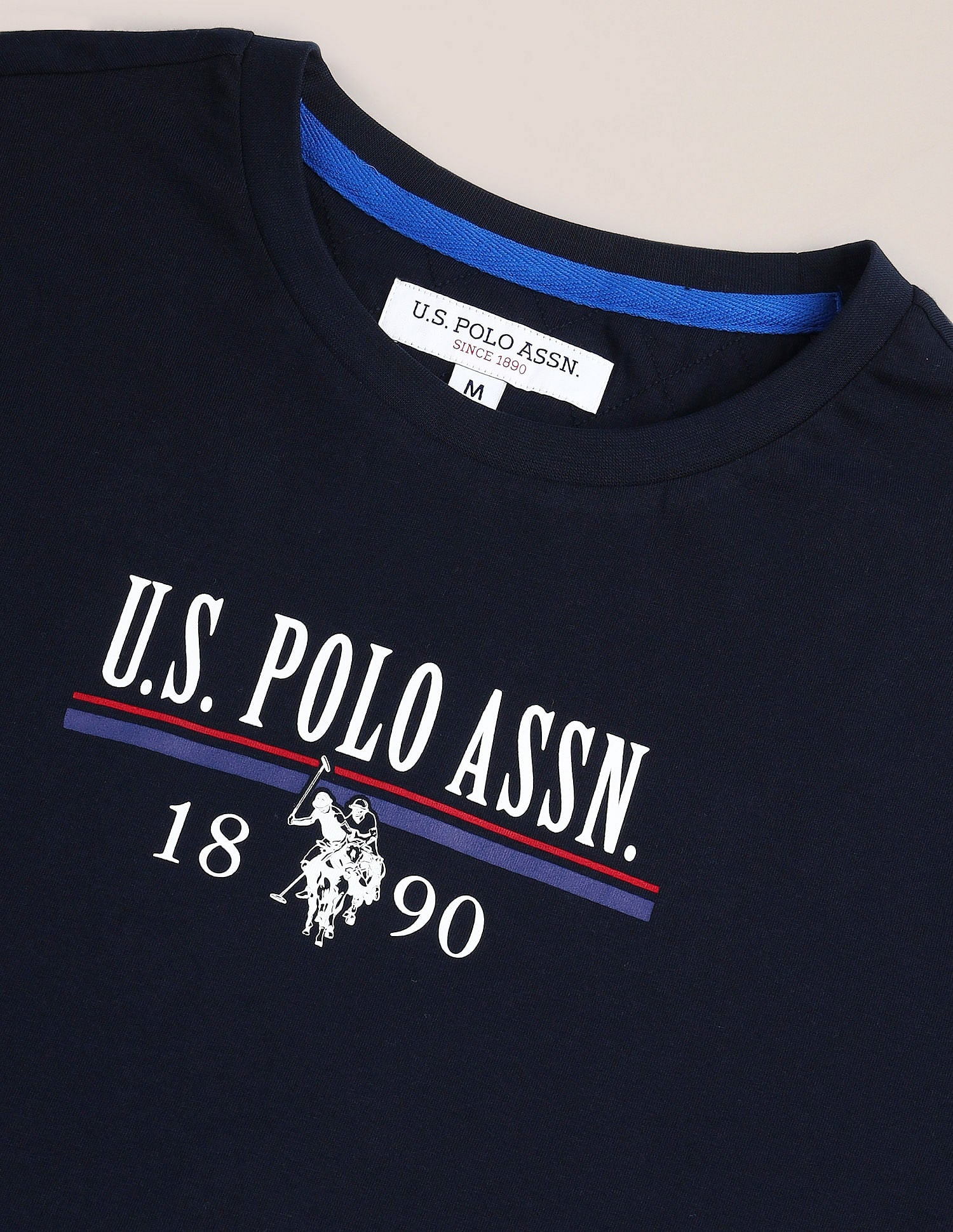 Brand Print Slim Fit T-Shirt Navy - U.S. Polo Assn. India | Large
