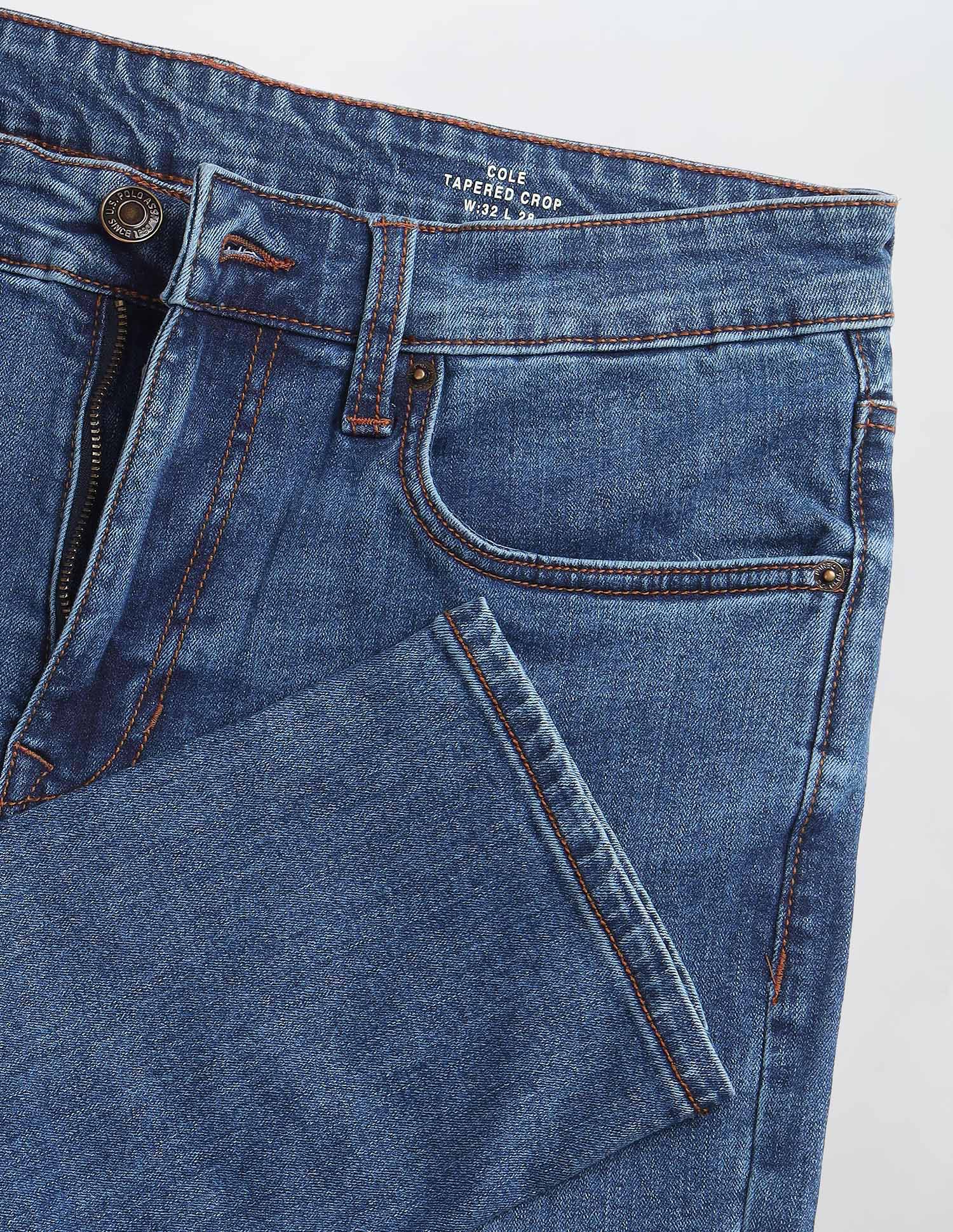 Cole Comfort Cropped Fit Blue Jeans Indigo - U.S. Polo Assn. India | Large