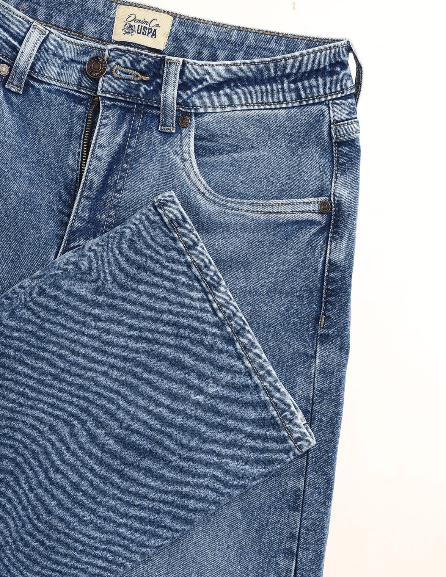 High Rise Straight Fit Jeans Blue - U.S. Polo Assn. India | Large