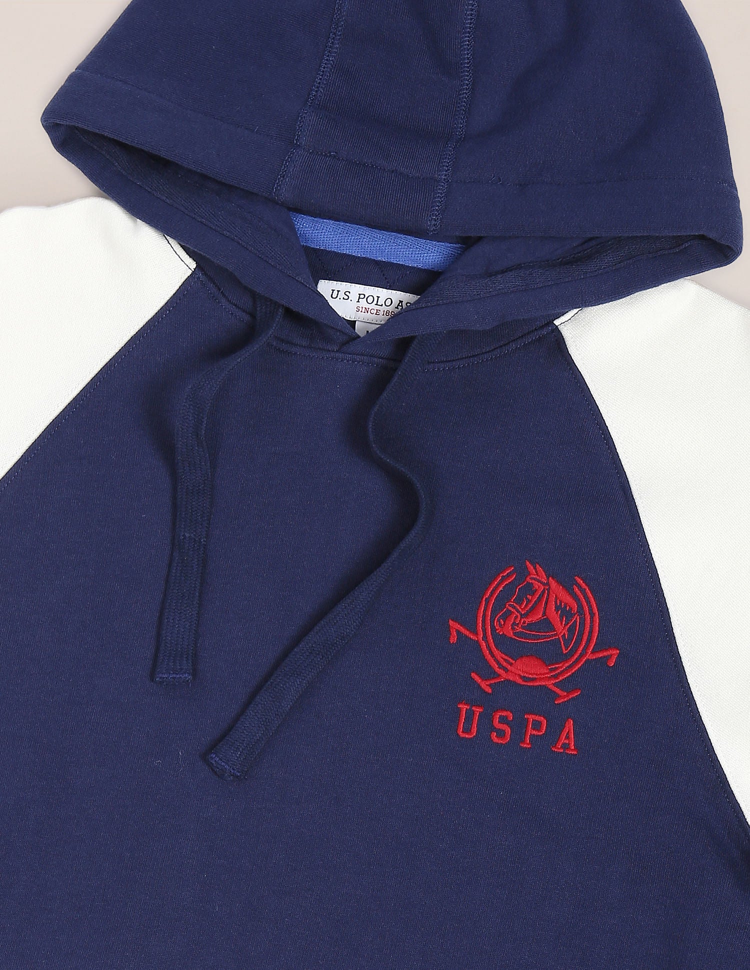 Colour Block Hooded Sweatshirt Navy - U.S. POLO ASSN. | Large