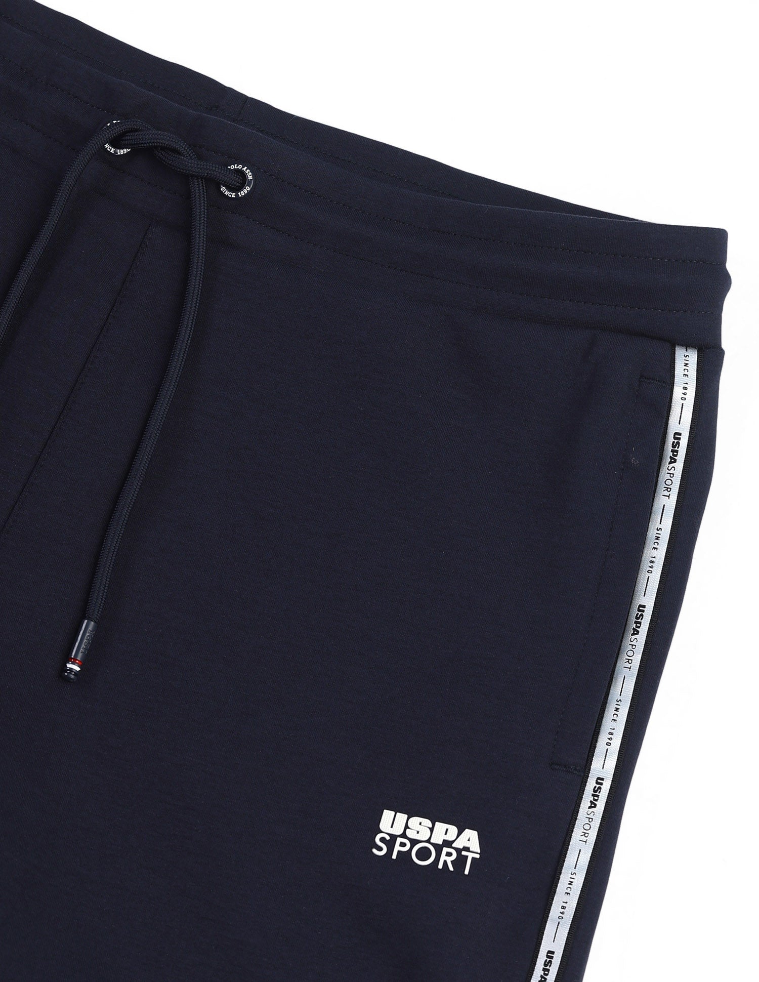 Mid Rise Solid Active Track Pants Navy - U.S. Polo Assn. India | Large