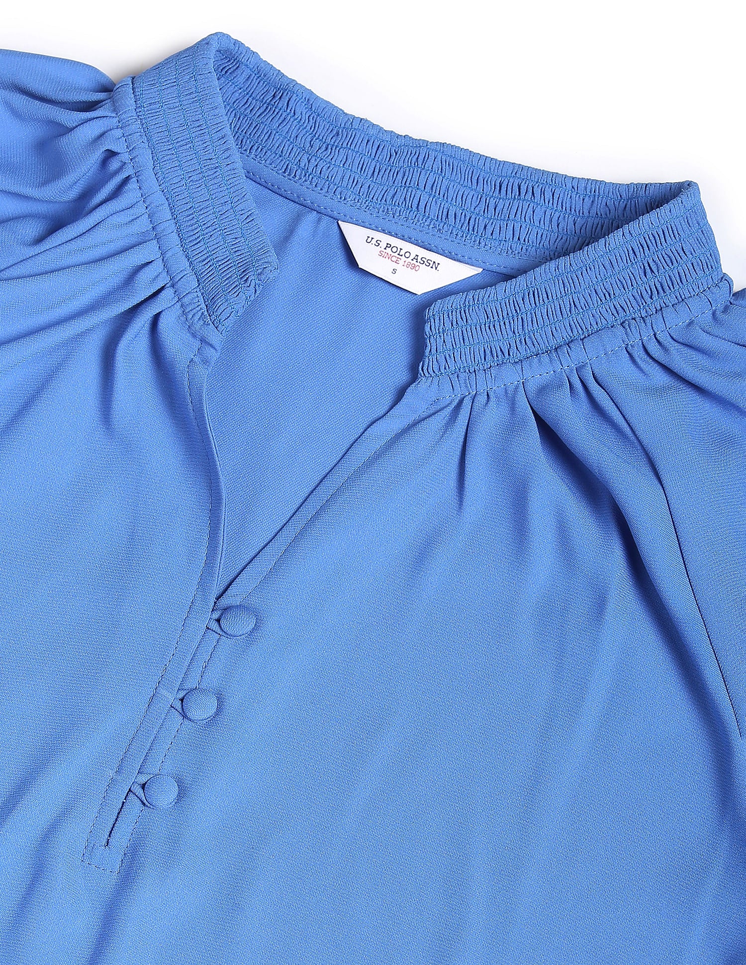 Solid Polyester Shirt Blue - U.S. Polo Assn. India | Large