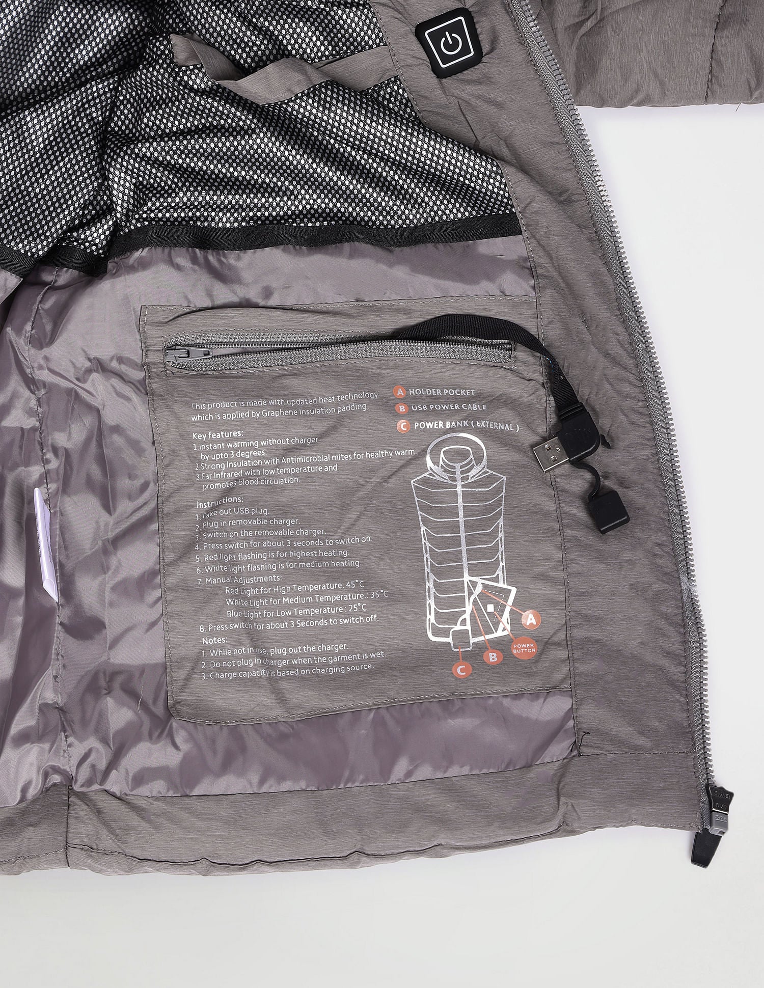 Men Grey Detachable Hood Heathered Heat Tech Jacket – U.S. Polo Assn. India