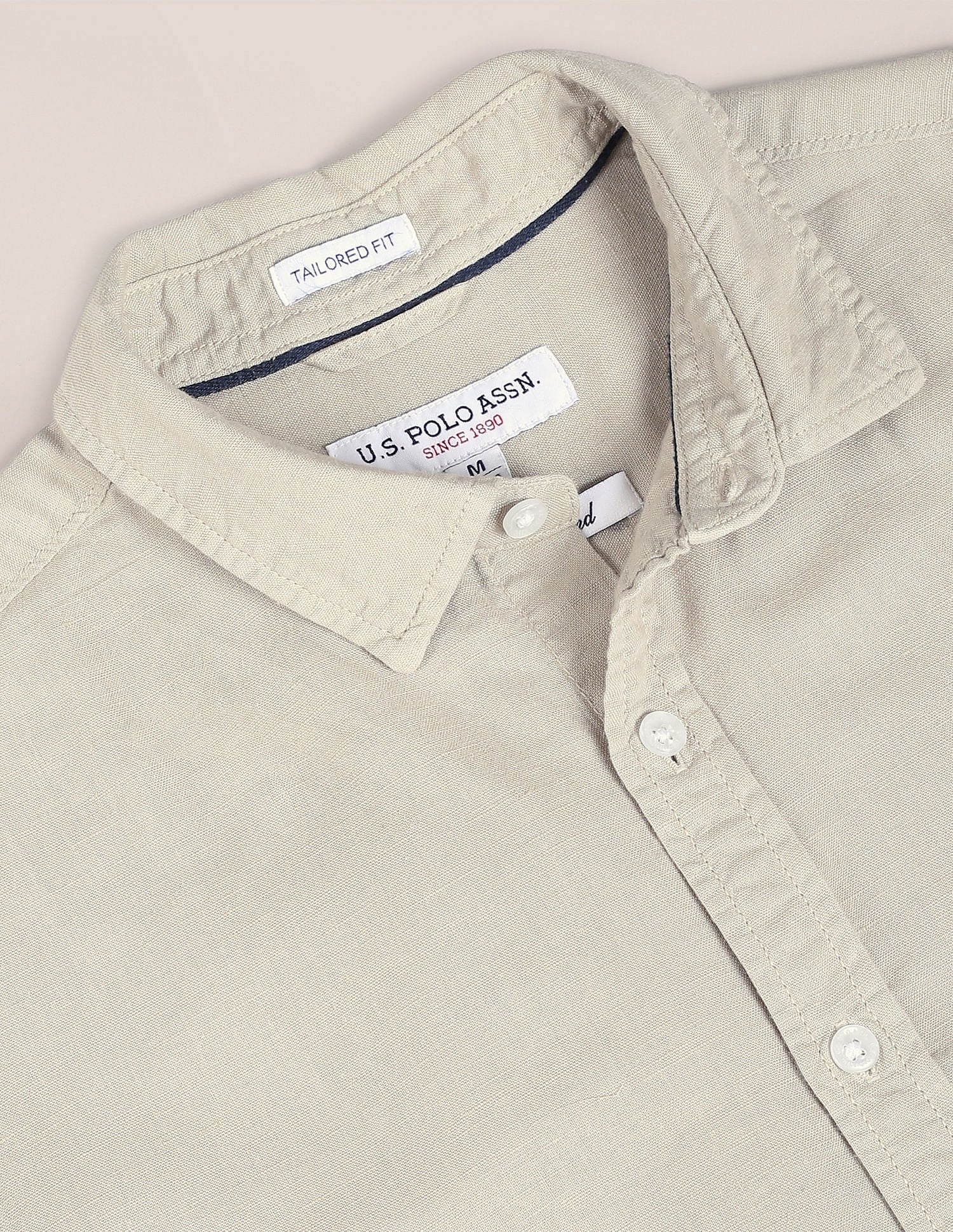 Linen Tailored Fit Shirt Grey - U.S. POLO ASSN. | Large