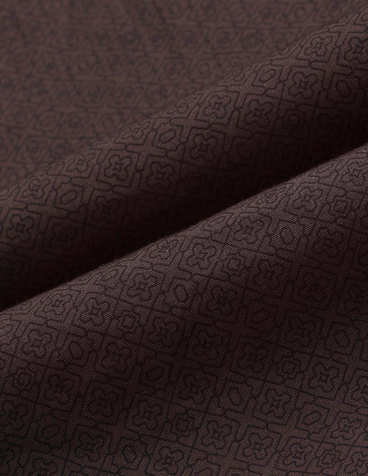 Geometric Printed Tailored Fit Shirt Brown - U.S. POLO ASSN. | Large