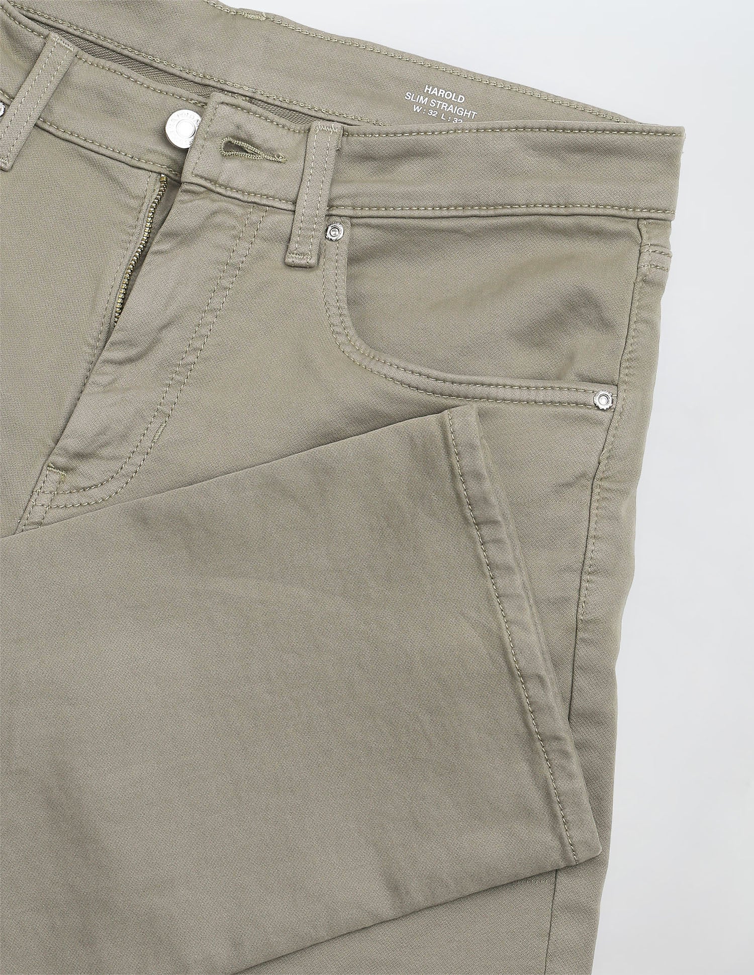Harold Slim Straight Fit Green Jeans Olive - U.S. Polo Assn. India | Large