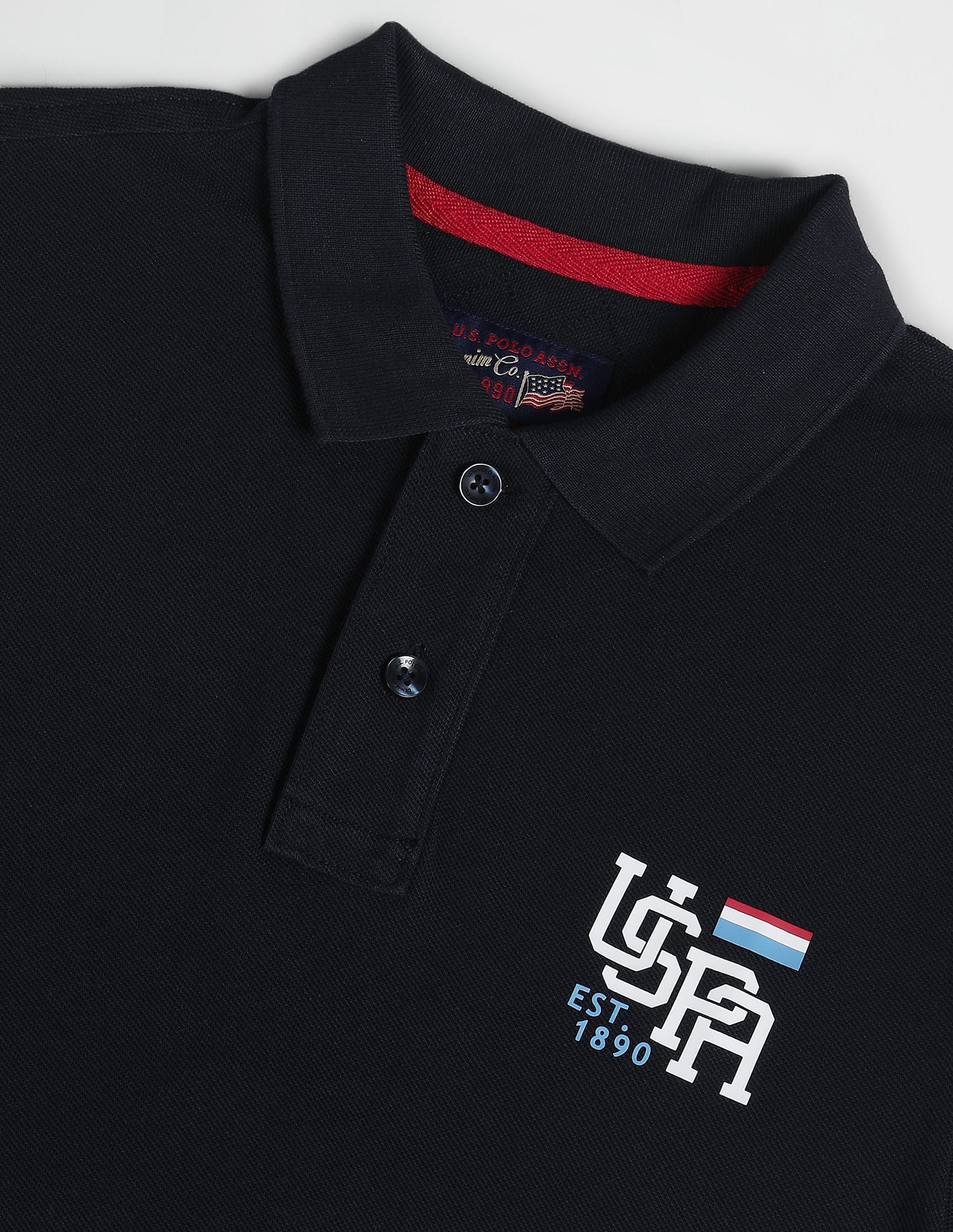 Solid Cotton Polo Shirt Navy - U.S. POLO ASSN. | Large