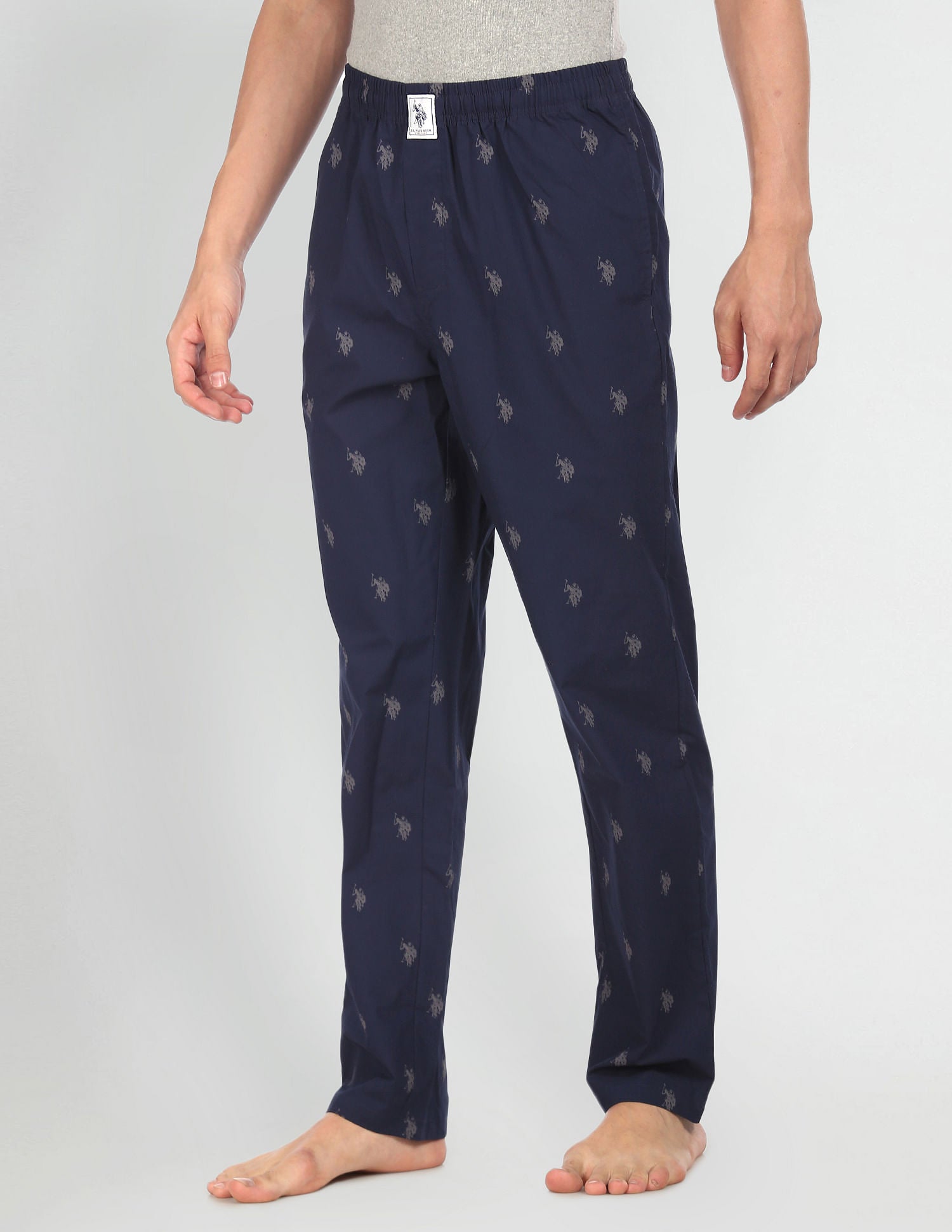 Signature Logo Print Cotton Lounge Pants - Pack Of 1 Navy - U.S. POLO ASSN. | Large