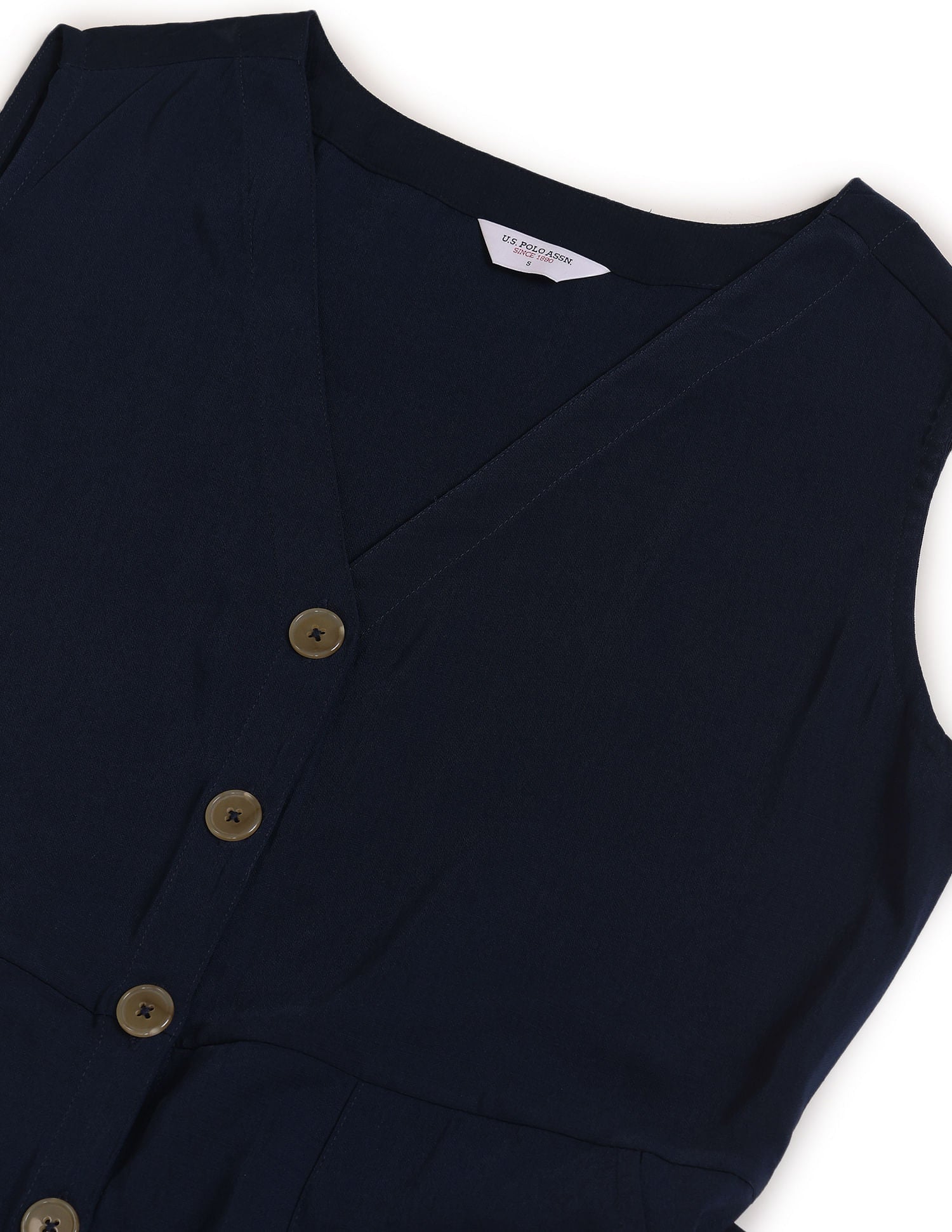 Sleeveless Solid Fit And Flare Dress Navy - U.S. Polo Assn. India | Large