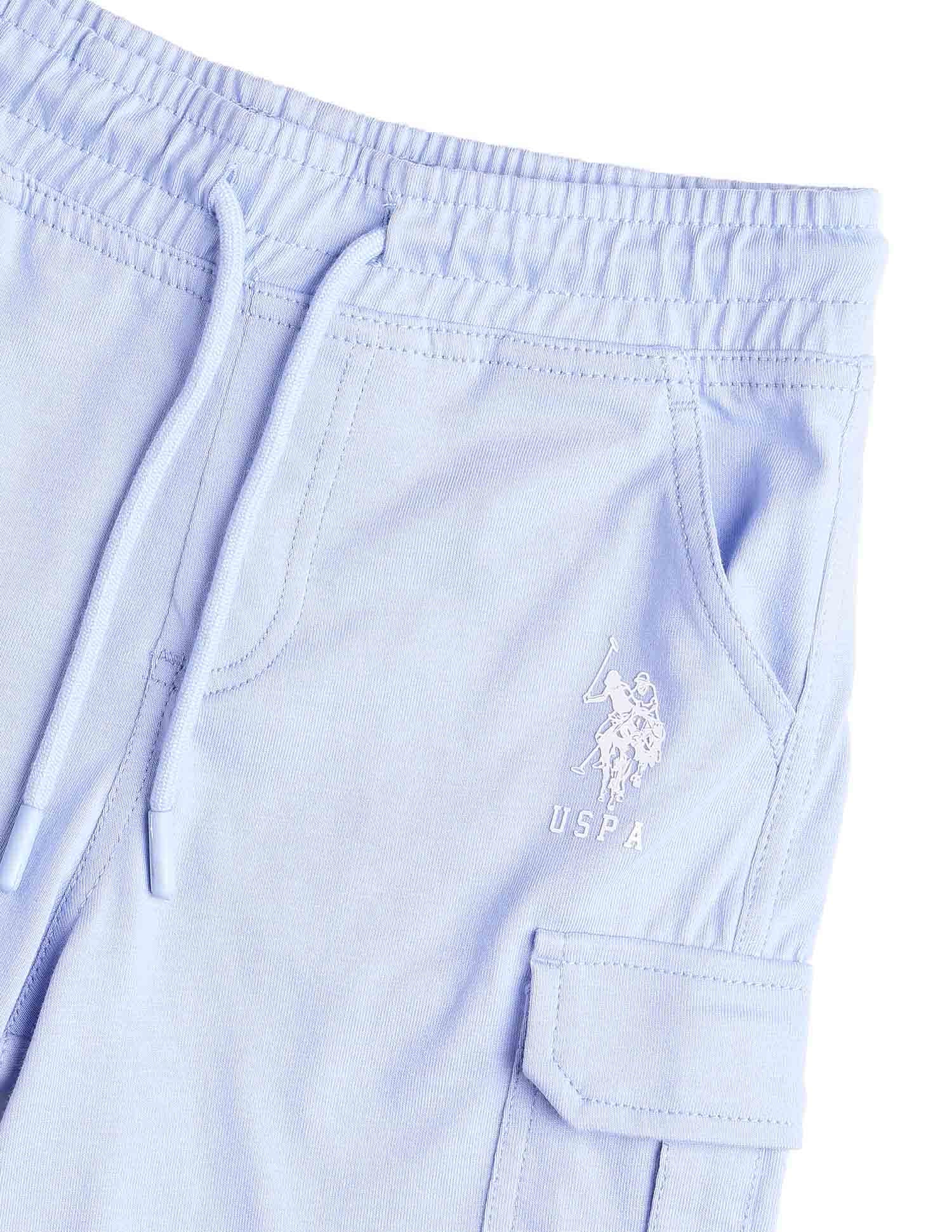 Boys Solid Regular Fit Shorts Light Blue - U.S. POLO ASSN. | Large