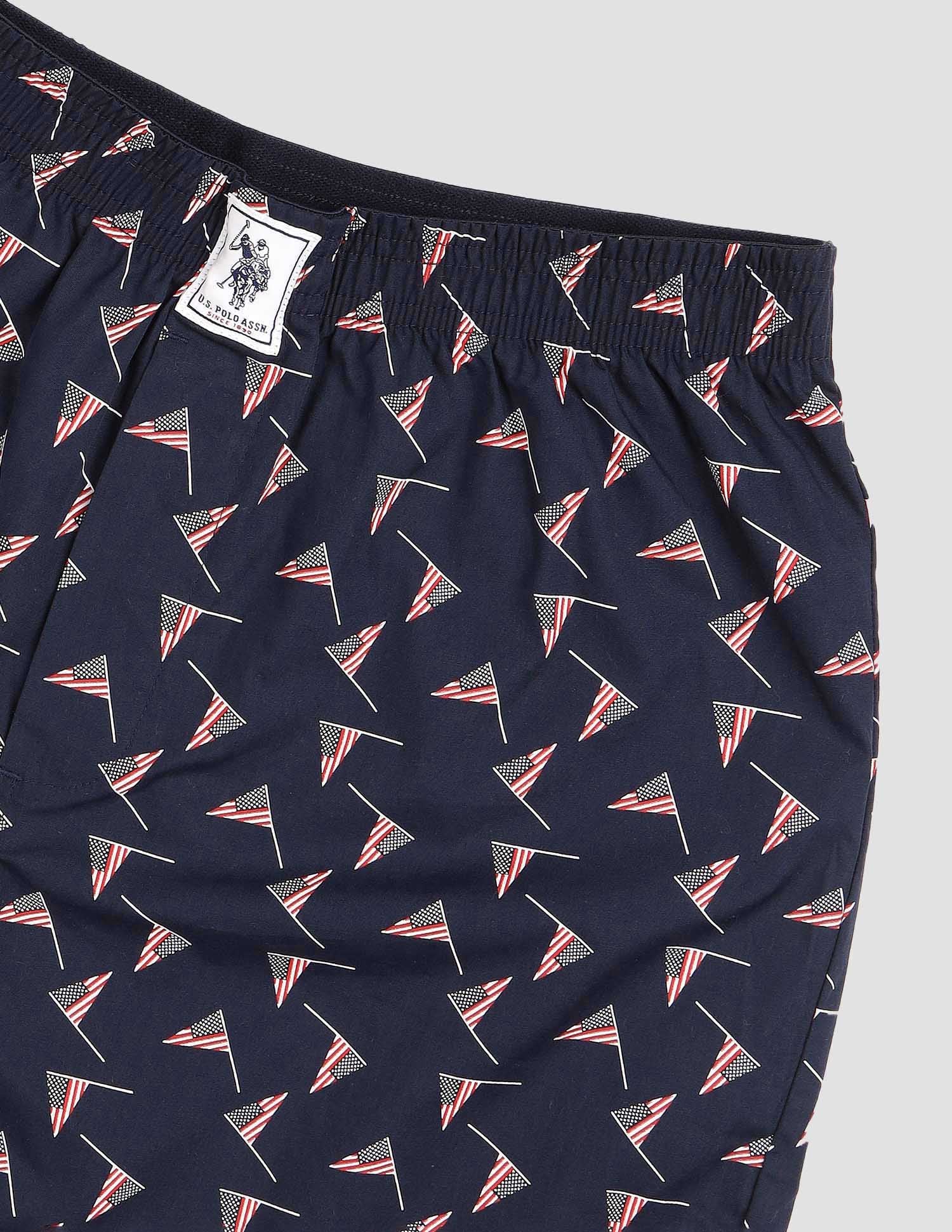 Graphic Print Cotton I657 Boxers - Pack Of 1 Navy - U.S. POLO ASSN. | Large