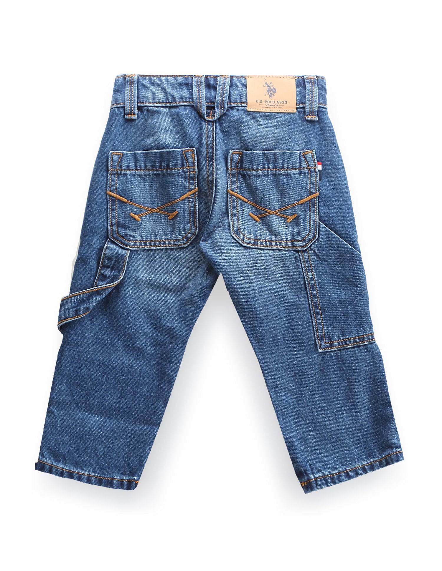 Boys Mid Rise Pure Cotton Jeans Blue - U.S. Polo Assn. India | Large