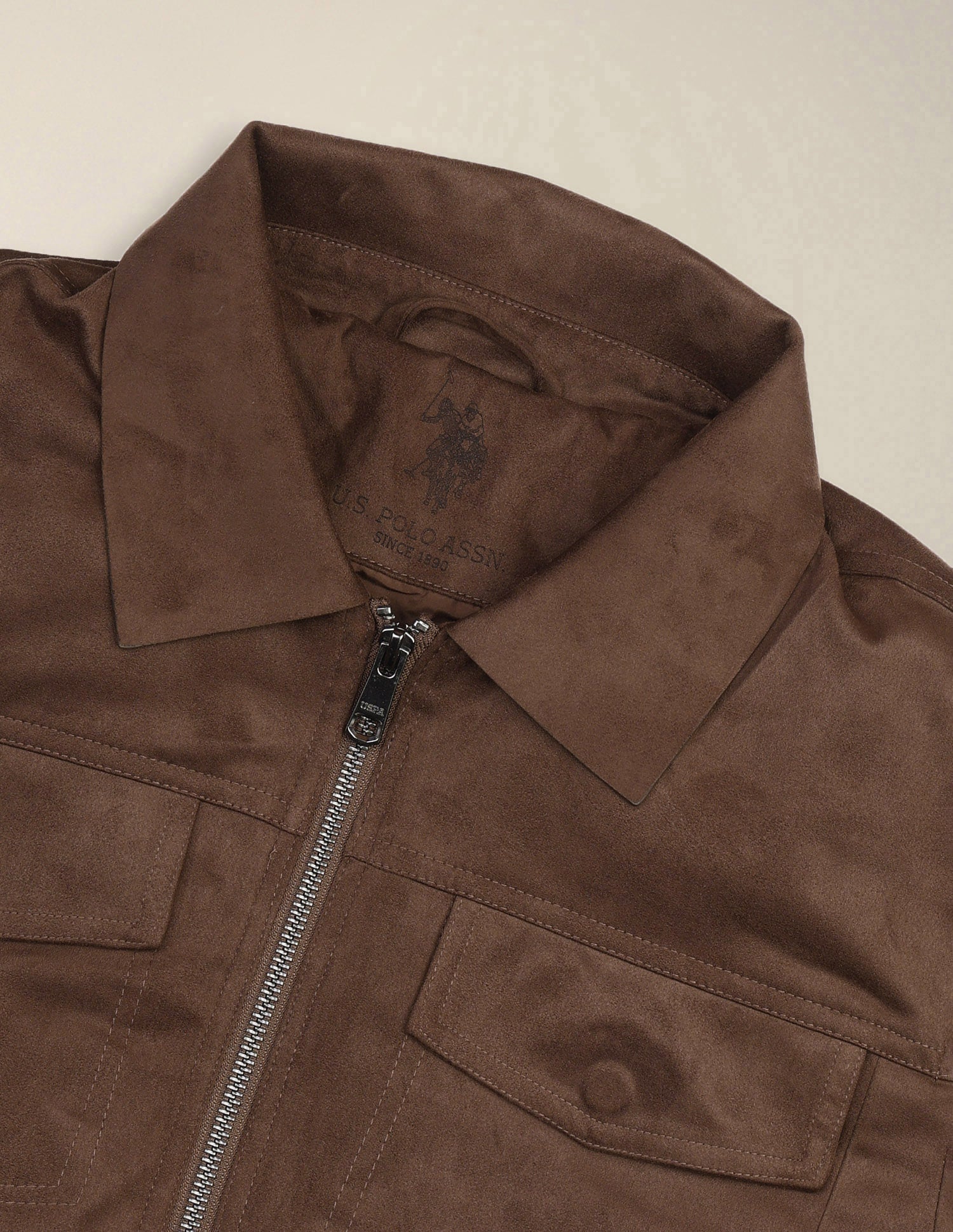 Regular Fit Solid Jacket Brown - U.S. Polo Assn. India | Large