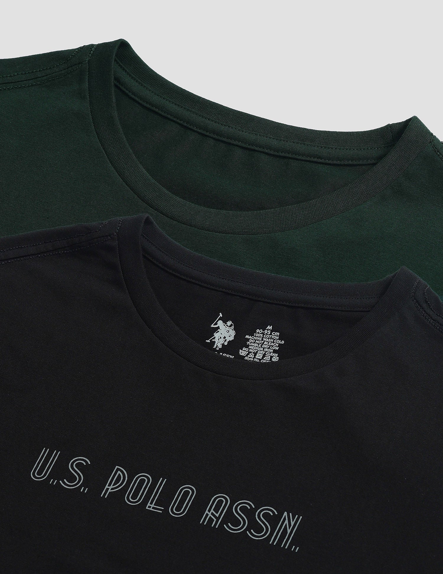 Brand Print Cotton OEE03 Lounge T-Shirt - Pack Of 2 Navy and Dk Green - U.S. POLO ASSN. | Large