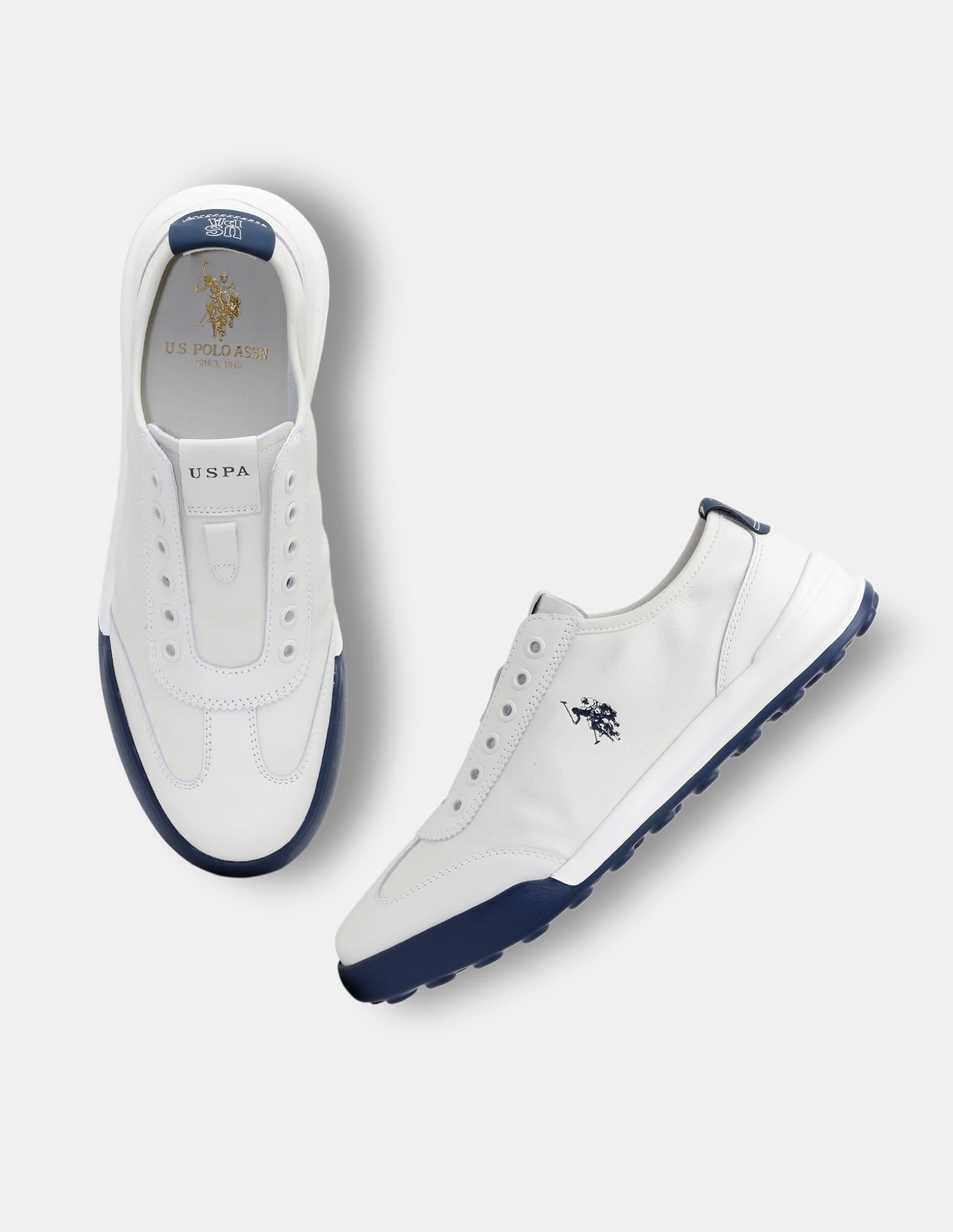 Round Toe Lace Ups Bram Sneakers Off White - U.S. Polo Assn. India | Large