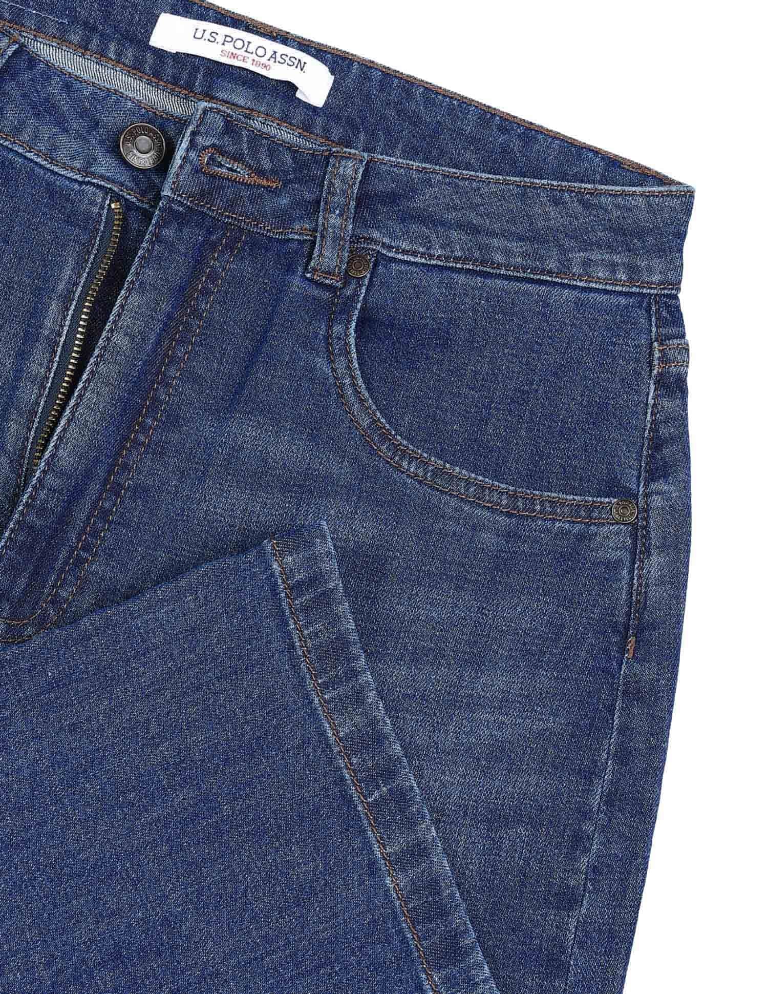 High Rise Wide Leg Fit Jeans Blue - U.S. POLO ASSN. | Large