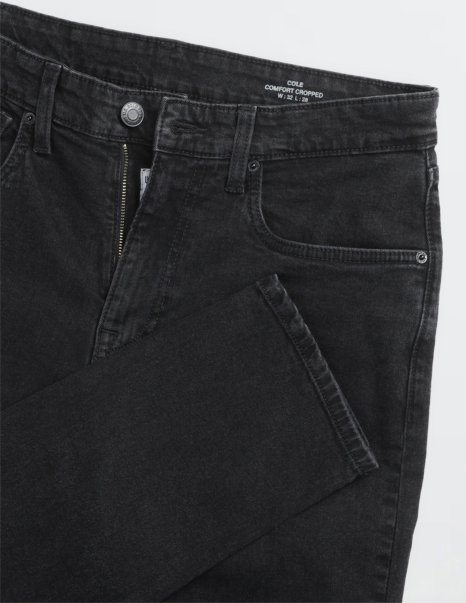 Cole Comfort Cropped Fit Black Jeans Black - U.S. Polo Assn. India | Large