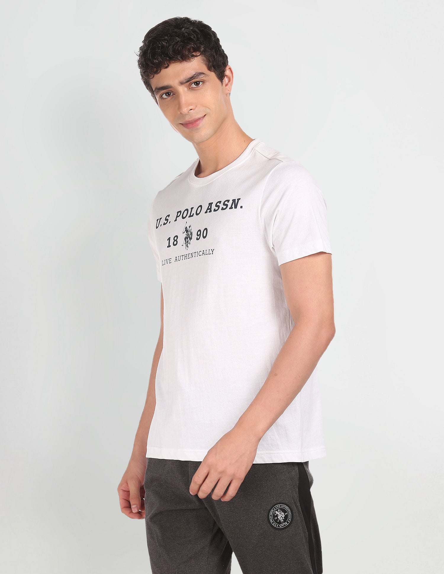 Crew Neck Brand Print I683 Lounge T-Shirt - Pack Of 1 White - U.S. POLO ASSN. | Large