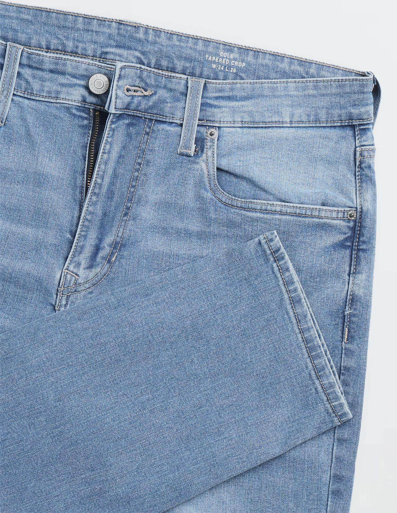 Cole Comfort Cropped Fit Blue Jeans Light Indigo - U.S. Polo Assn. India | Large