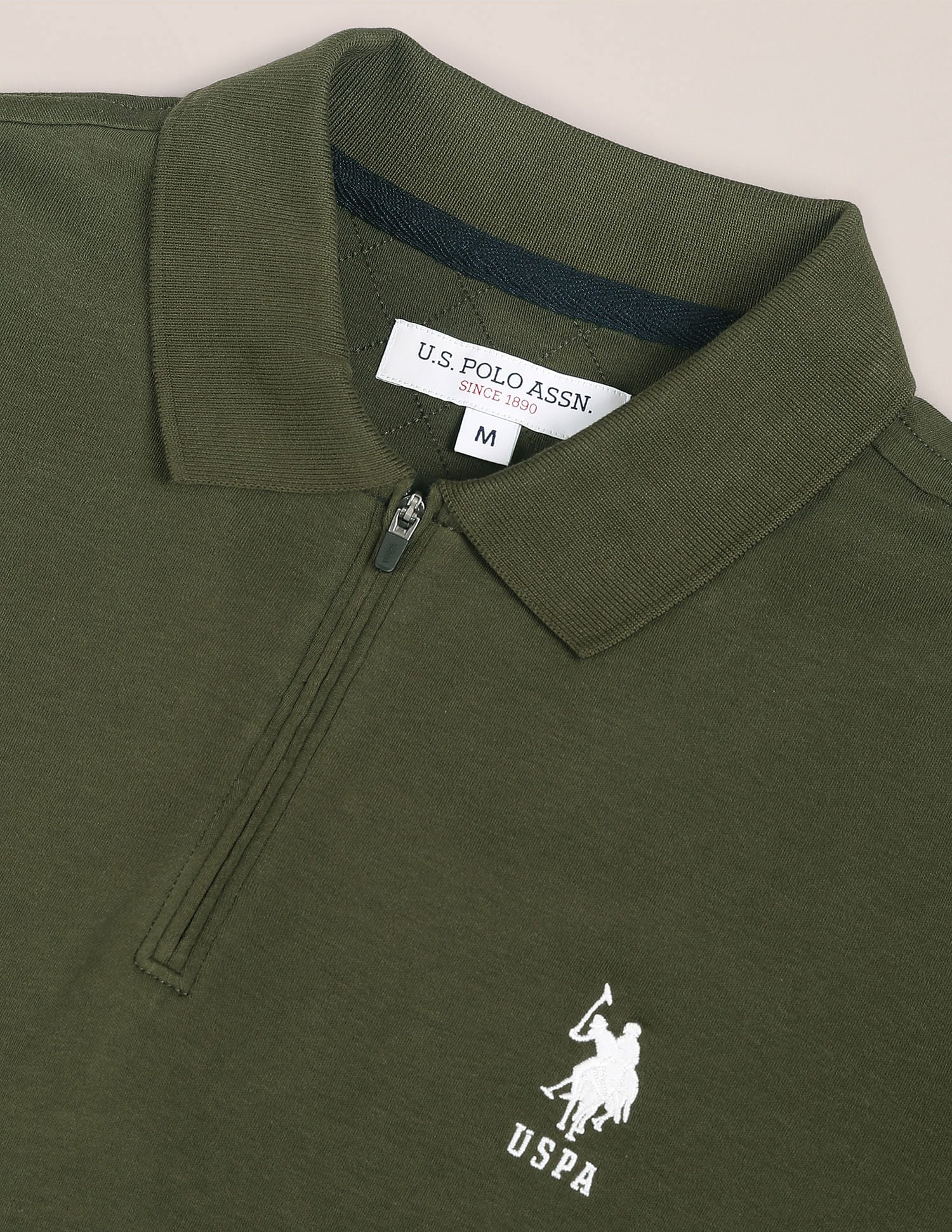 Solid Slim Fit Polo Shirt Olive - U.S. POLO ASSN. | Large