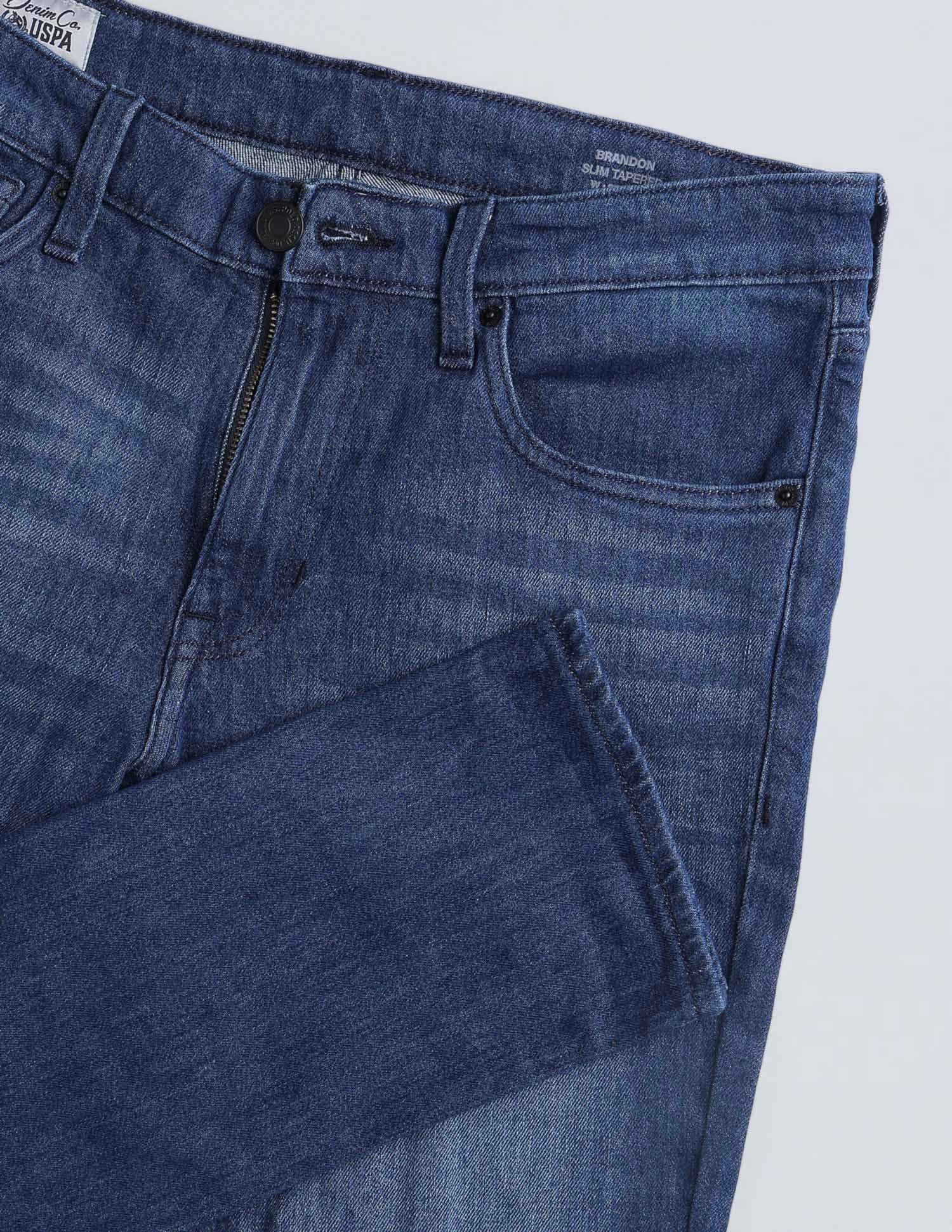 Brandon Slim Tapered Fit Whiskered Jeans Indigo - U.S. POLO ASSN. | Large