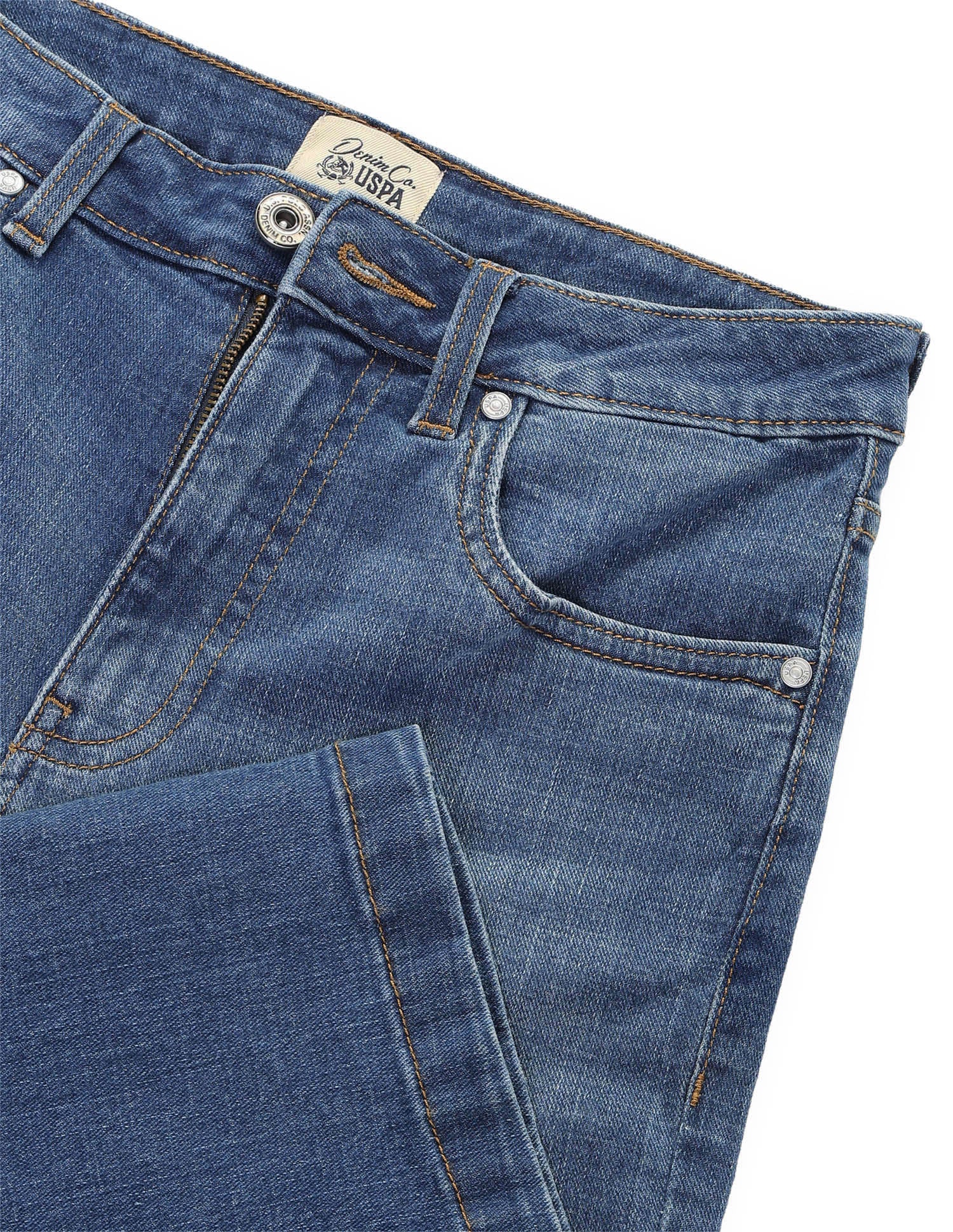 Whiskered Bootcut Fit Jeans Blue - U.S. Polo Assn. India | Large