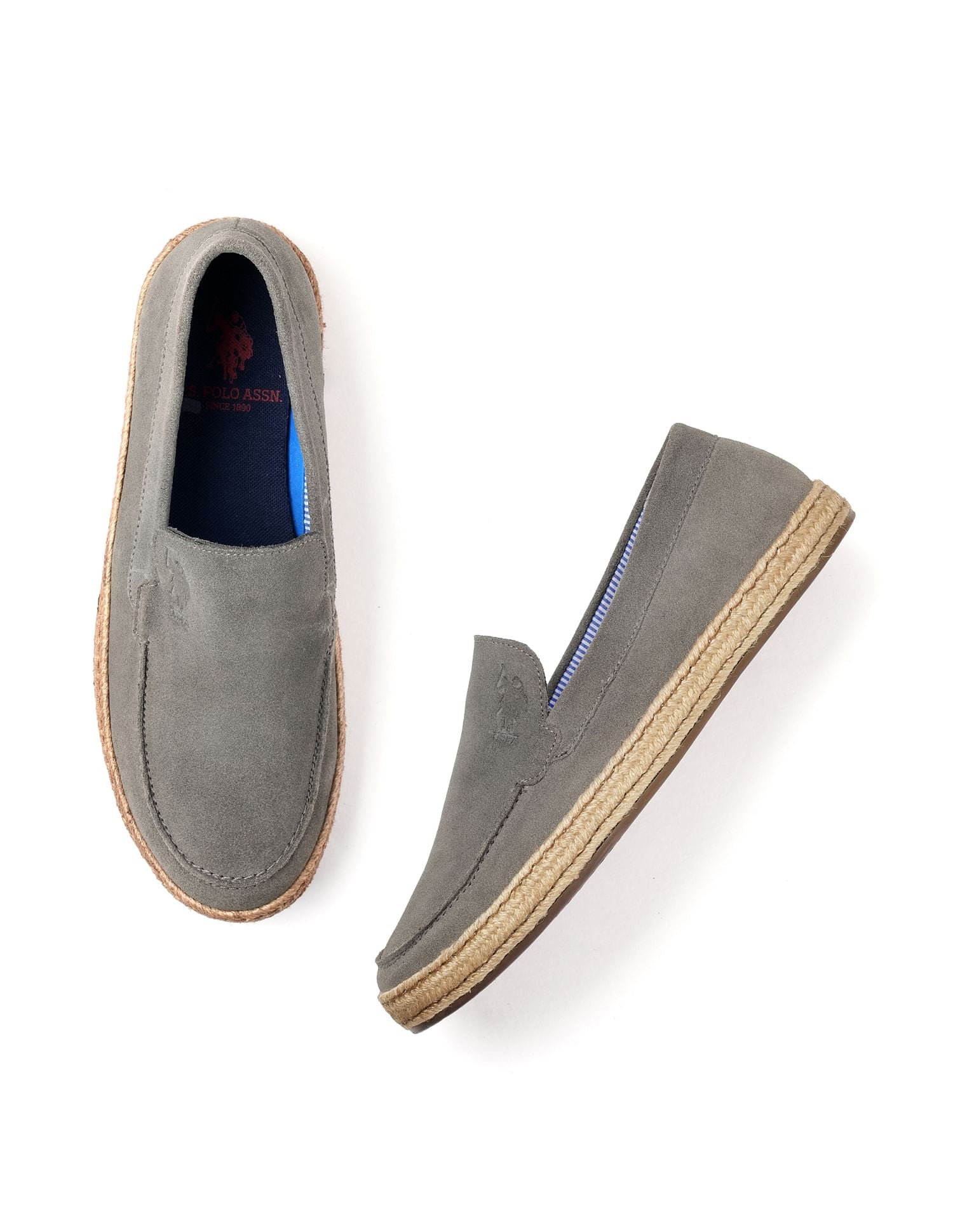 Mens Oudi Suede Slip-On Shoes Grey - U.S. POLO ASSN. | Large