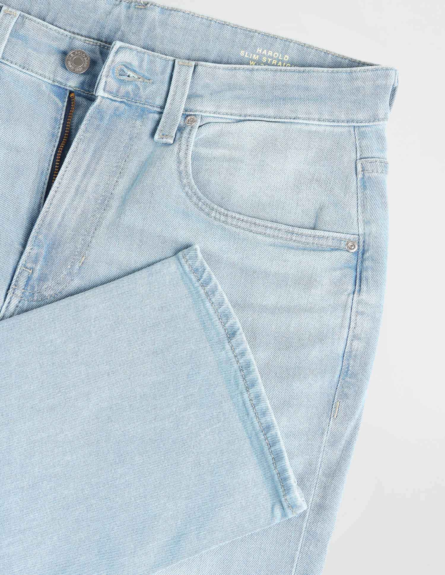 Harold Slim Straight Fit Blue Jeans Light Blue - U.S. Polo Assn. India | Large