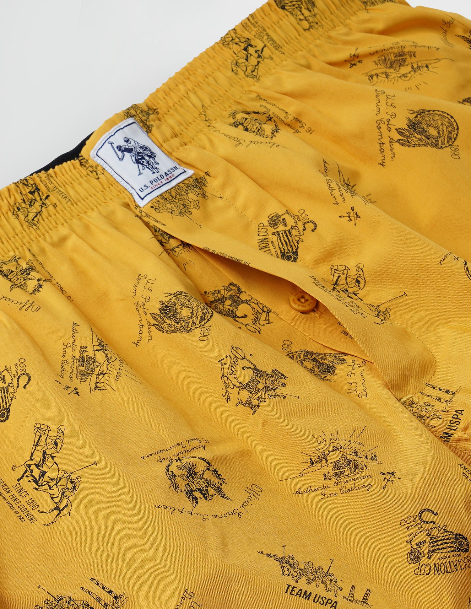 Graphic Print Cotton I657 Boxers - Pack Of 1 Mustard - U.S. POLO ASSN. | Large