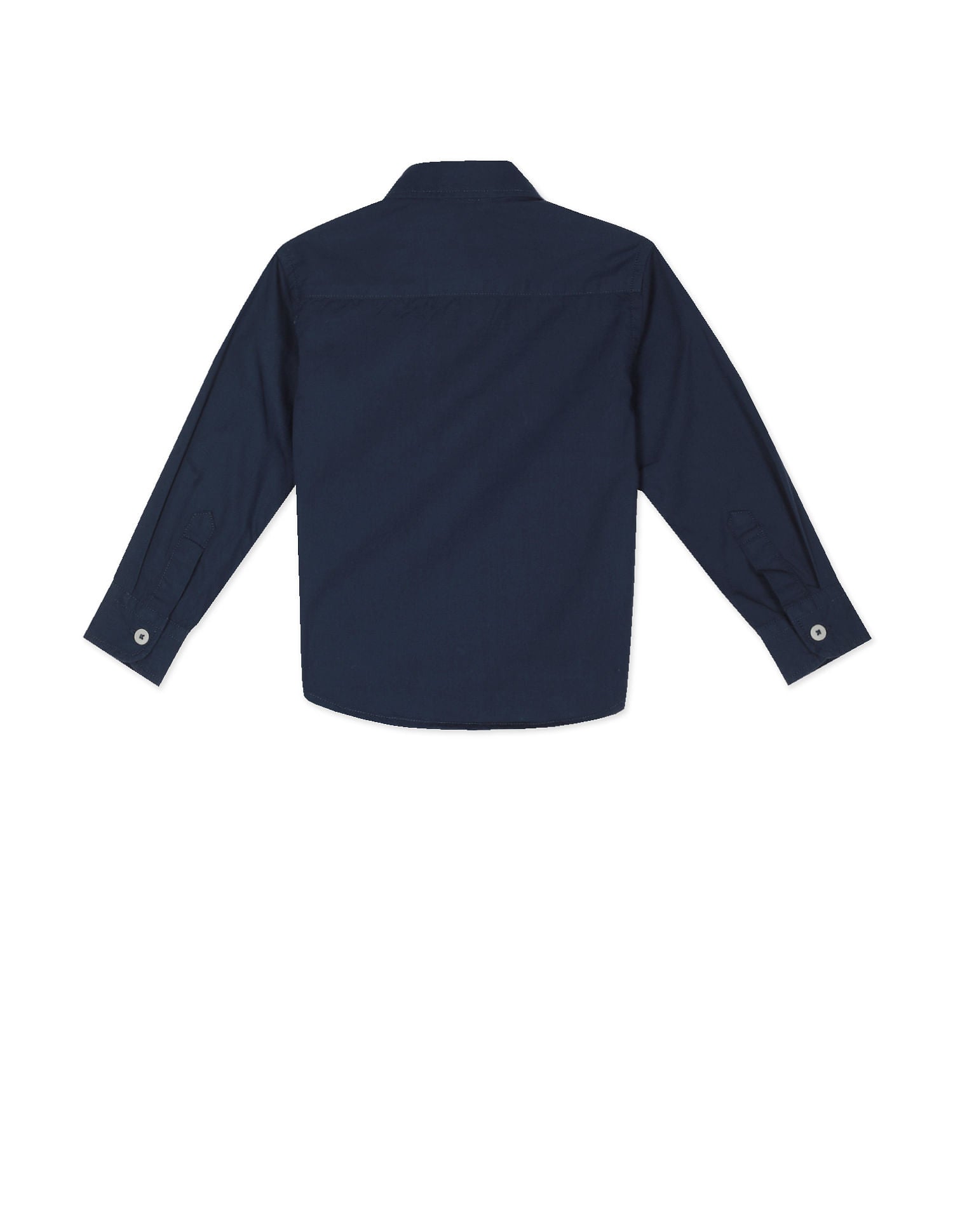 Boys Navy Rounded Cuff Solid Shirt Navy - U.S. Polo Assn. India | Large