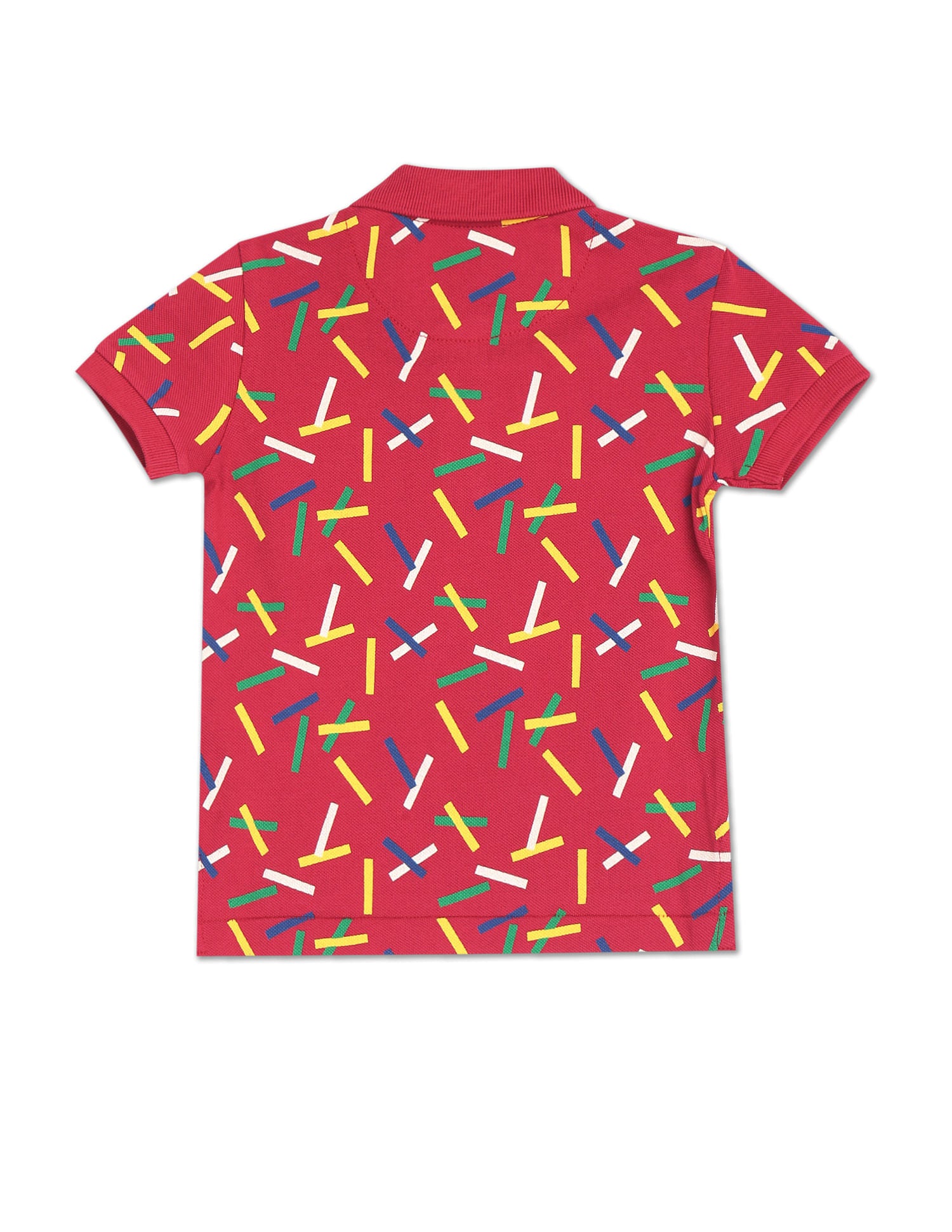 Boys Red Pique Printed Polo Shirt Red - U.S. Polo Assn. India | Large