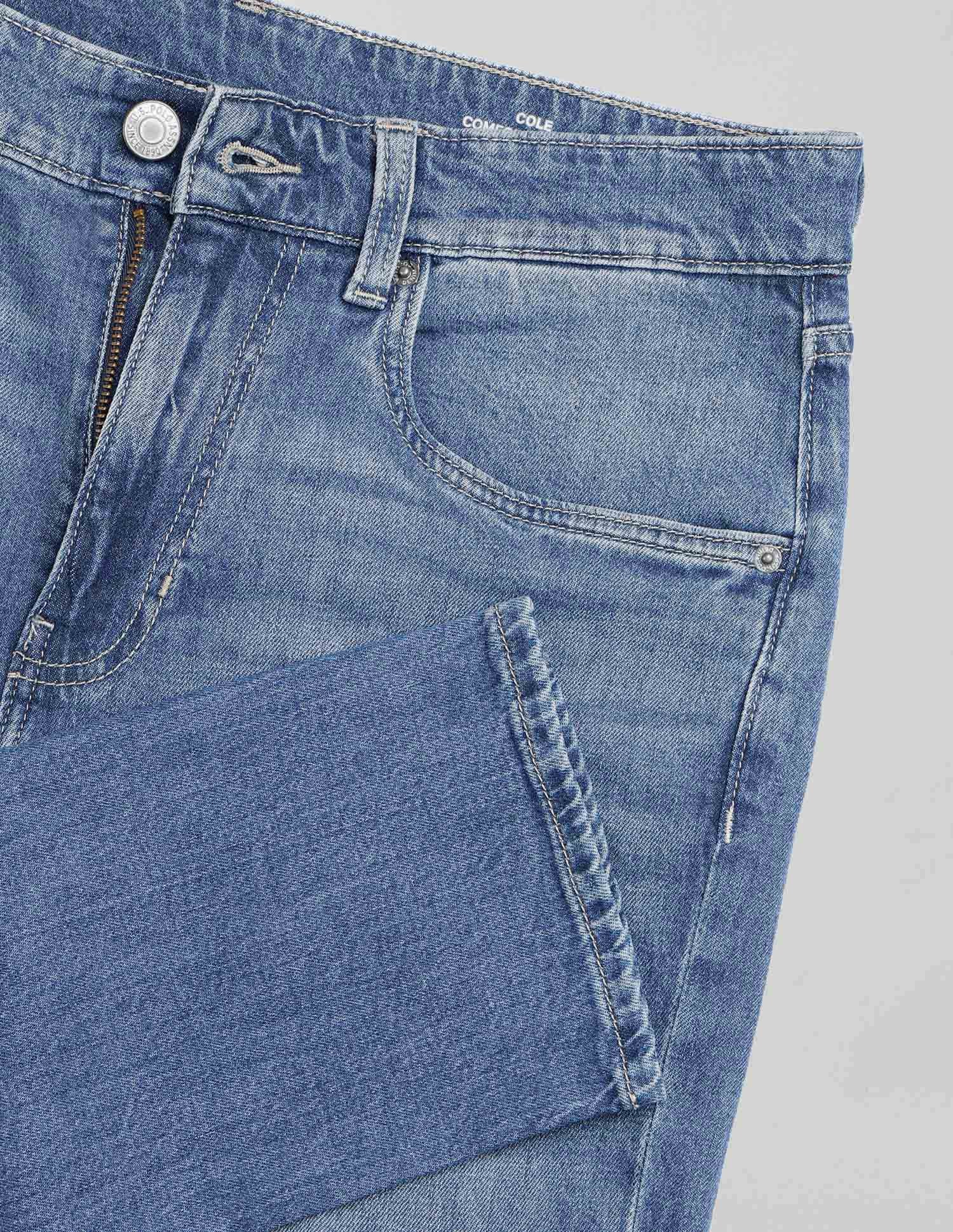 Cole Comfort Cropped Fit Blue Jeans Mid Wash - U.S. POLO ASSN. | Large