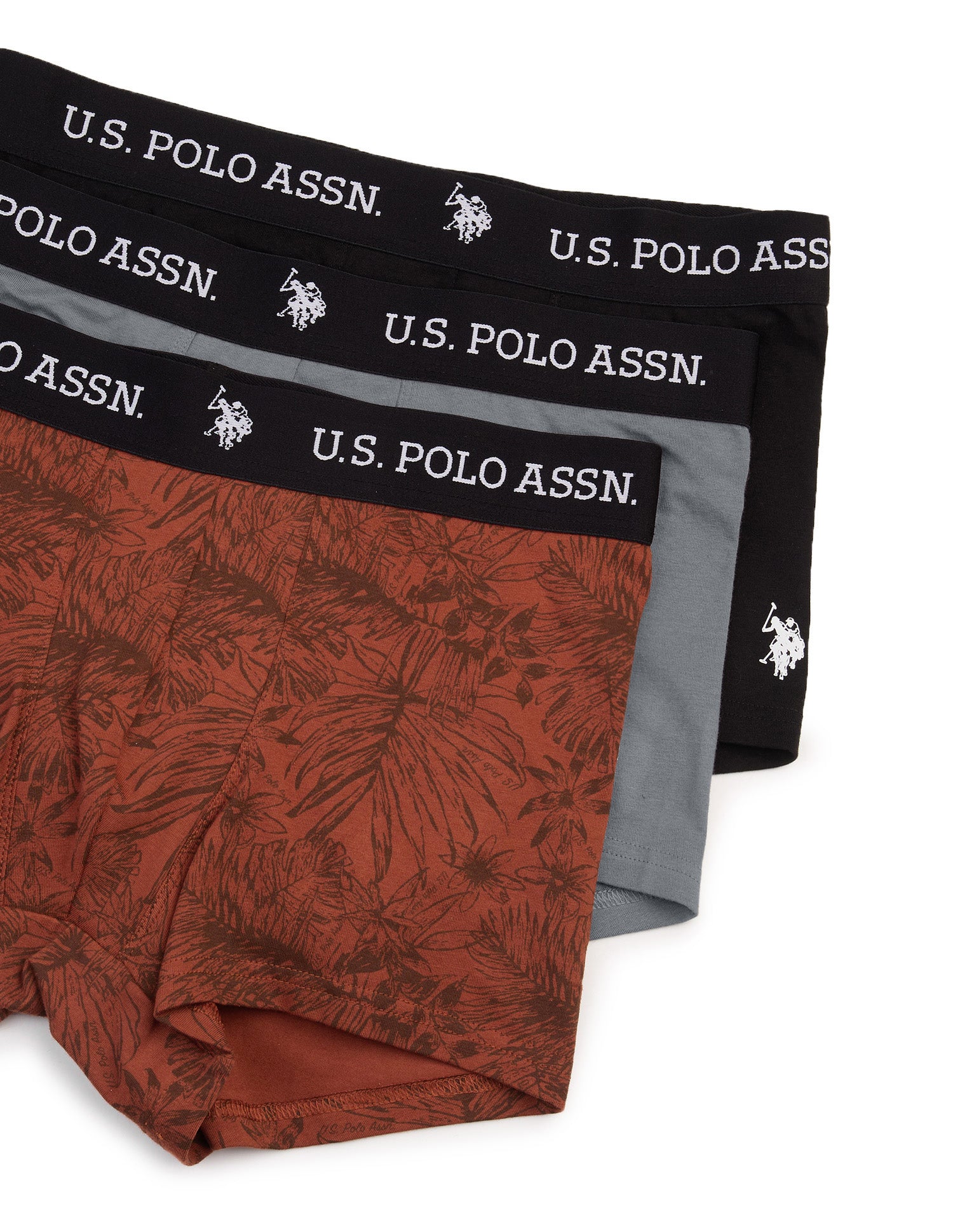 All Day Breathable OET26 Trunks - Pack of 3 Grey/Red/Black - U.S. Polo Assn. India | Large