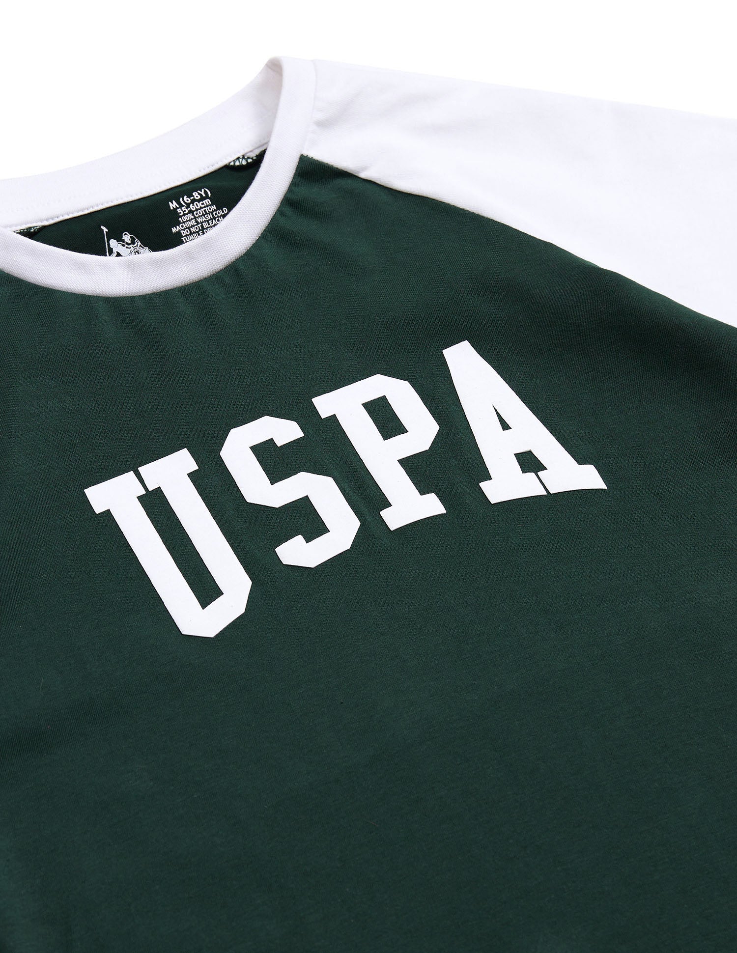 Raglan Sleeve LKE01 Lounge T-Shirt - Pack Of 1 White and Green - U.S. POLO ASSN. | Large