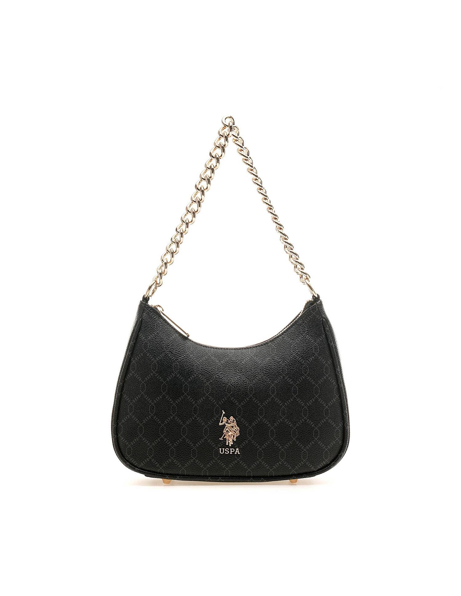 Kali Monogram Shoulder Bag Black - U.S. POLO ASSN. | Large