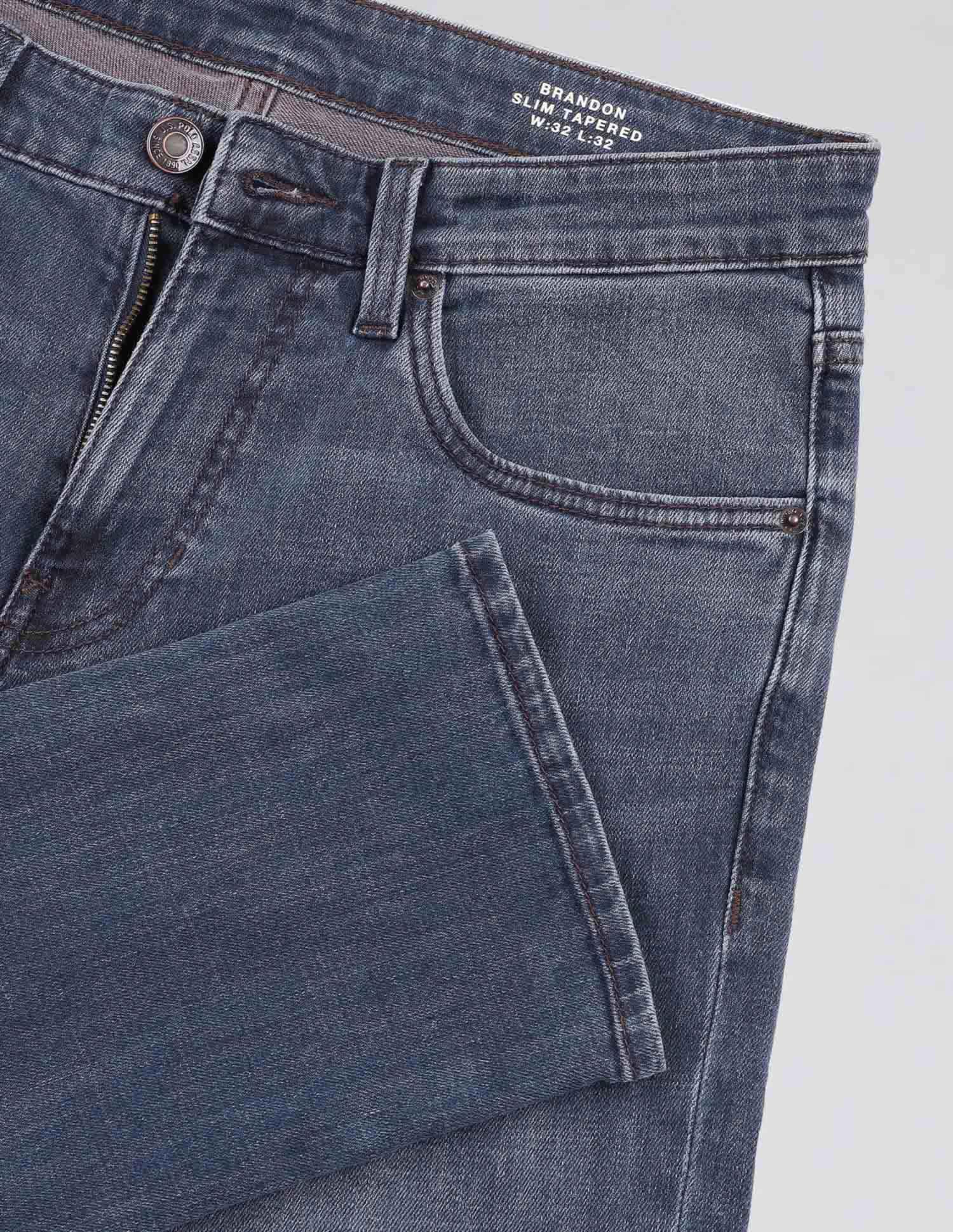 Brandon Slim Tapered Fit Blue Vintage Jeans Medium Wash - U.S. Polo Assn. India | Large