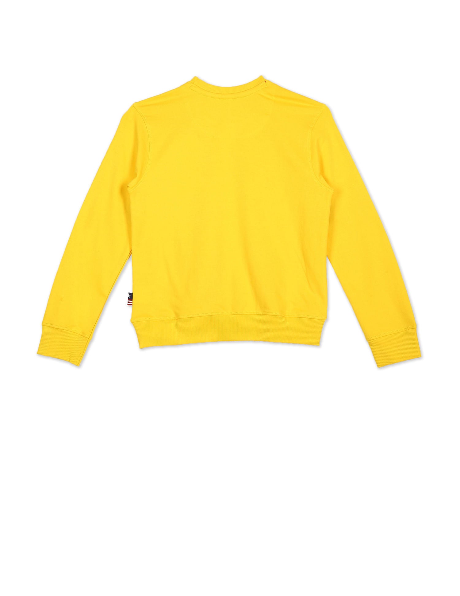 Crew Neck Brand Print Sweatshirt Yellow - U.S. POLO ASSN. | Large