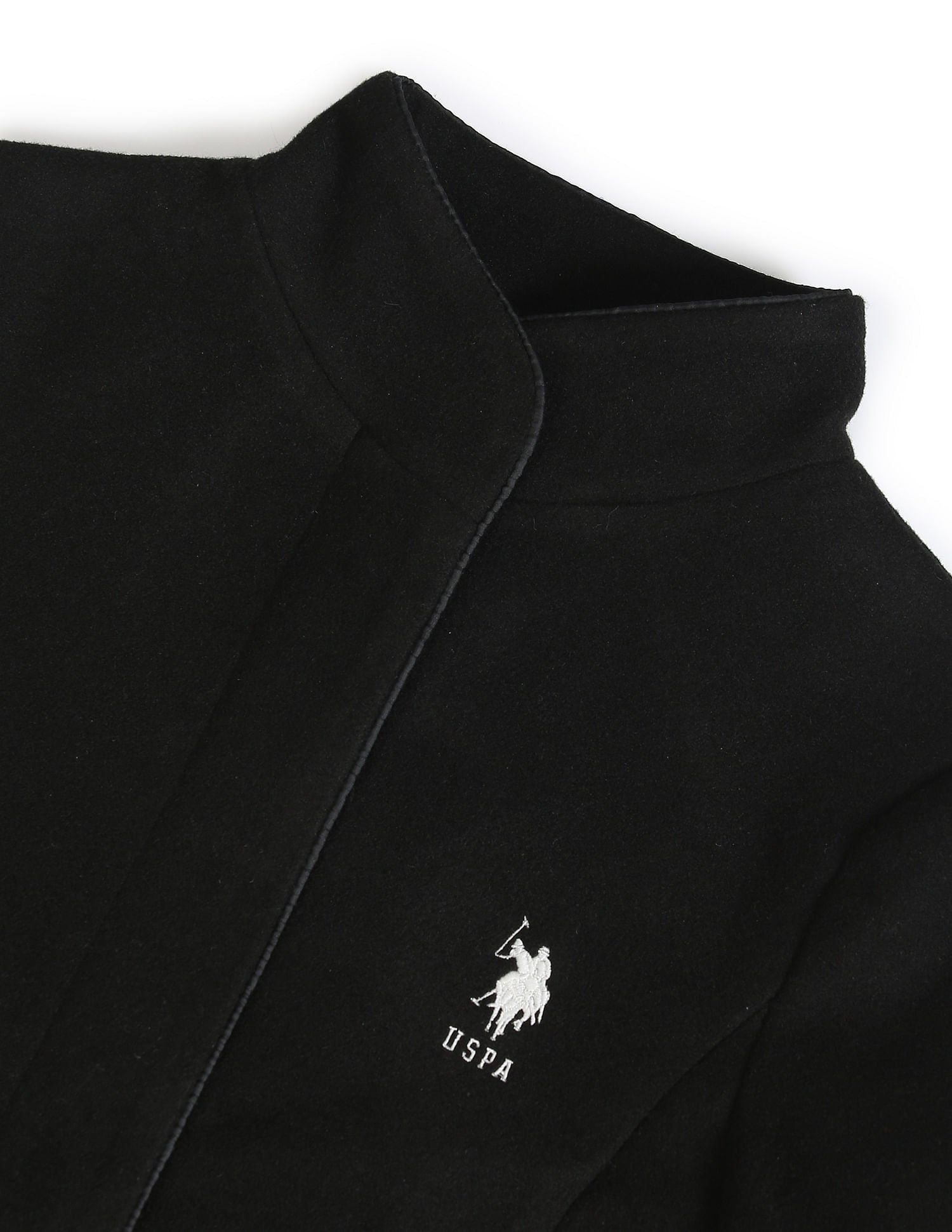 Belted Solid Jacket Black - U.S. Polo Assn. India | Large