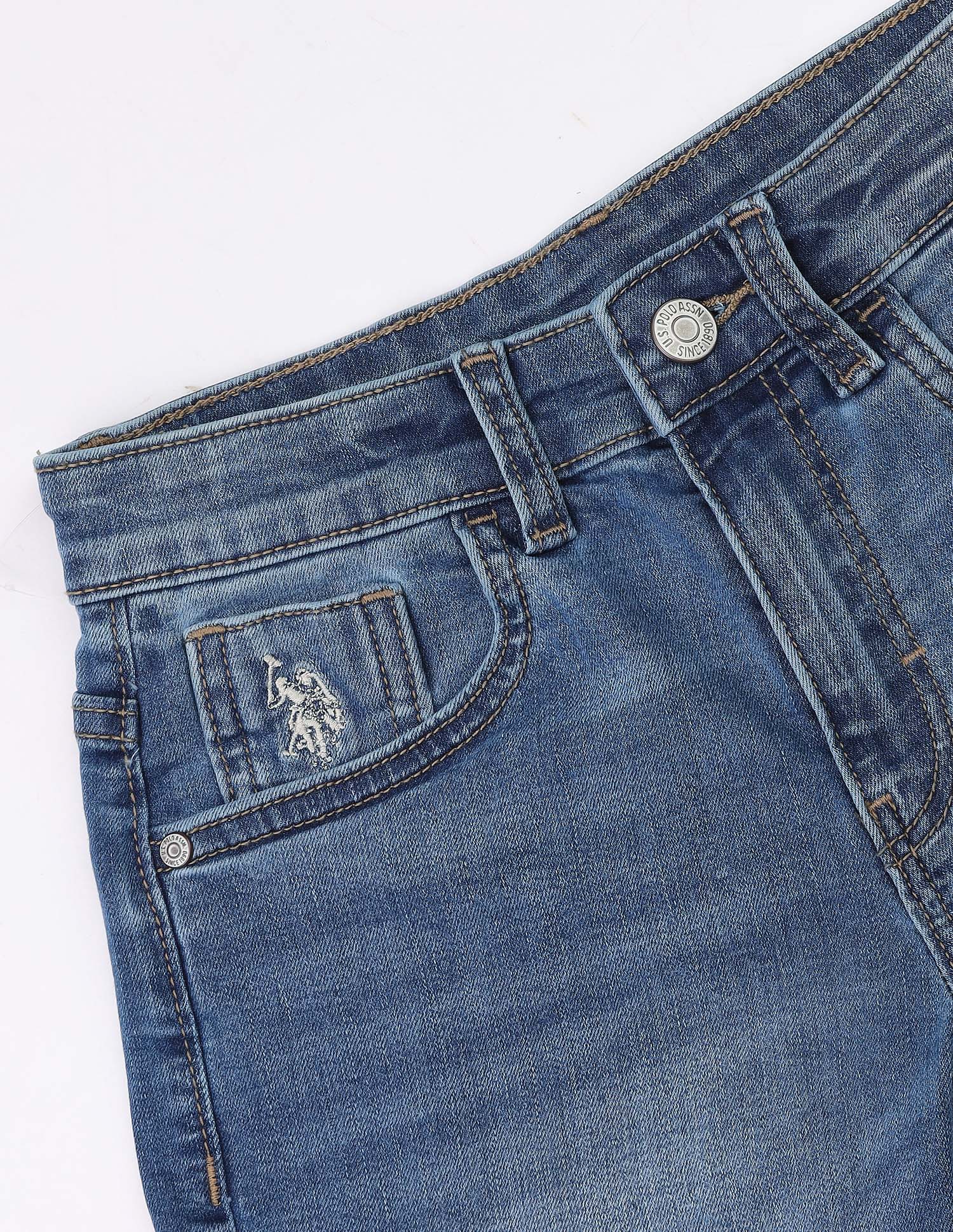 Mid Rise Regular Fit Denim Shorts Blue - U.S. Polo Assn. India | Large