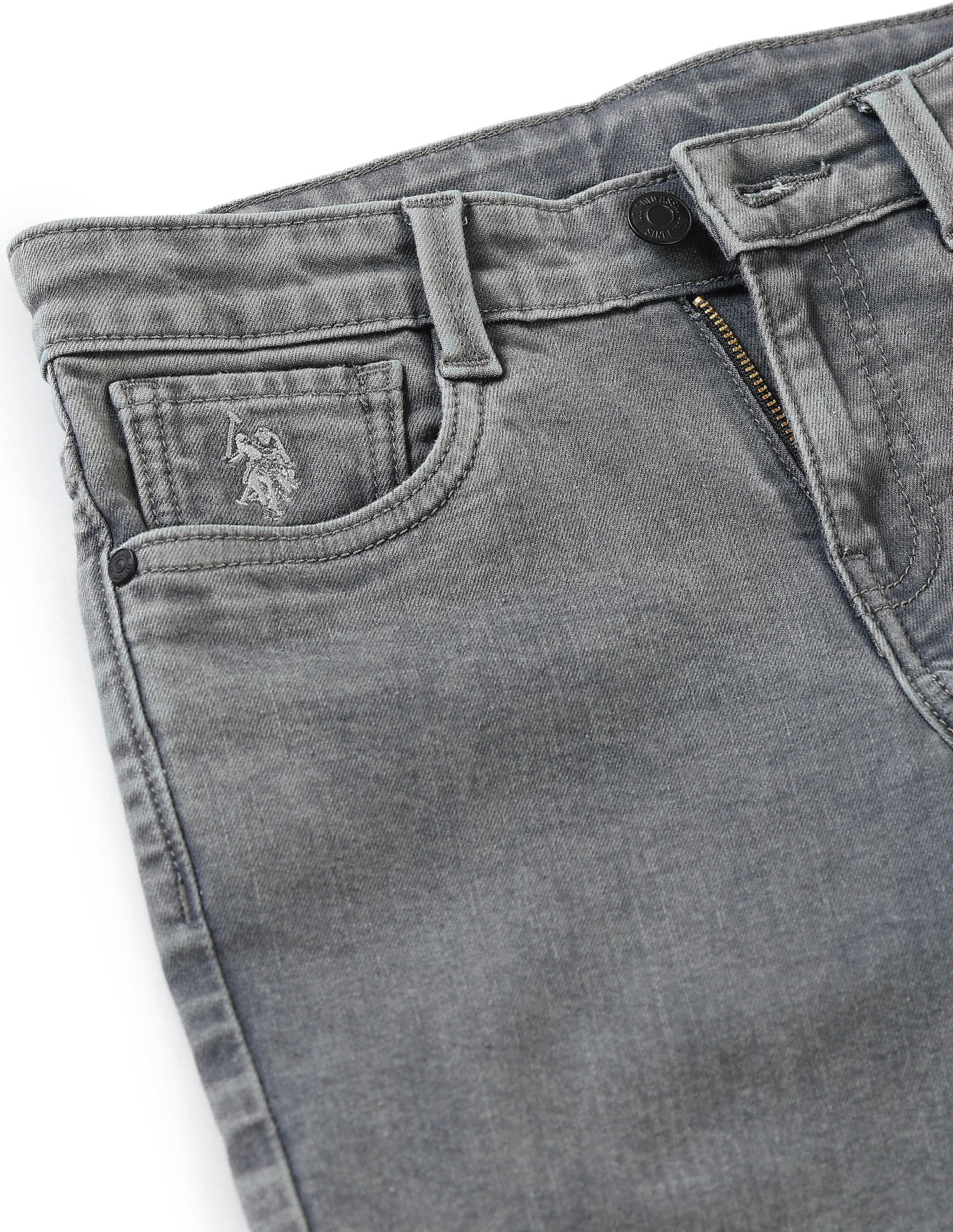 Relaxed Fit Stone Washed Jeans Grey - U.S. Polo Assn. India | Large