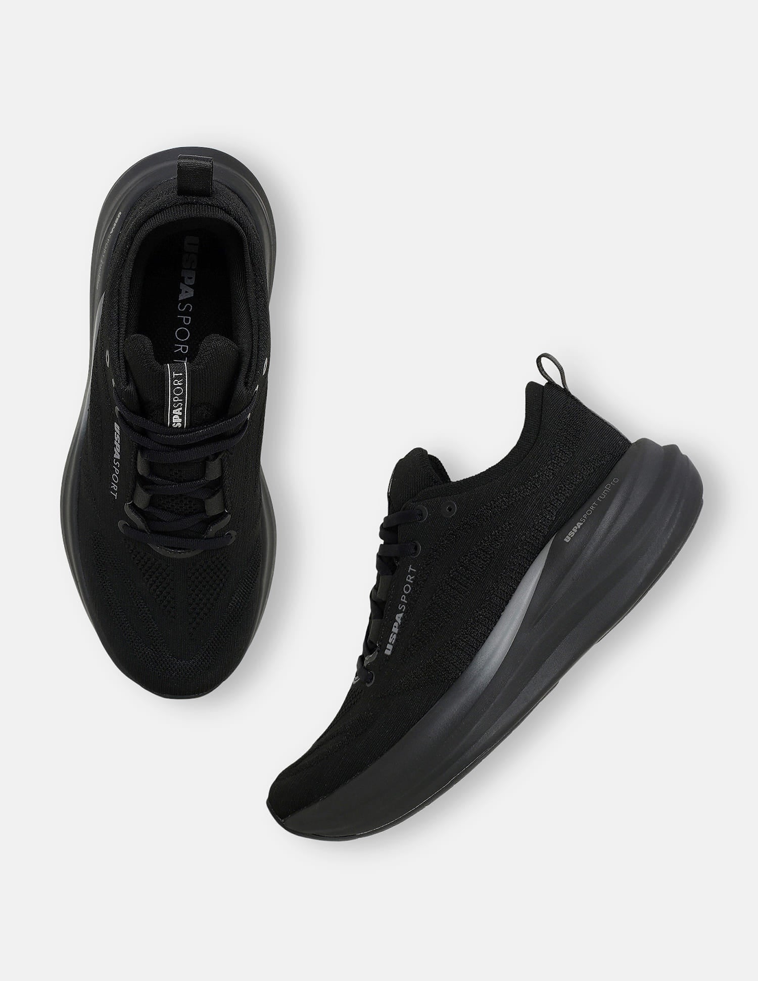 Quarette Runner Lace-Ups Running Shoes Black - U.S. Polo Assn. India | Large